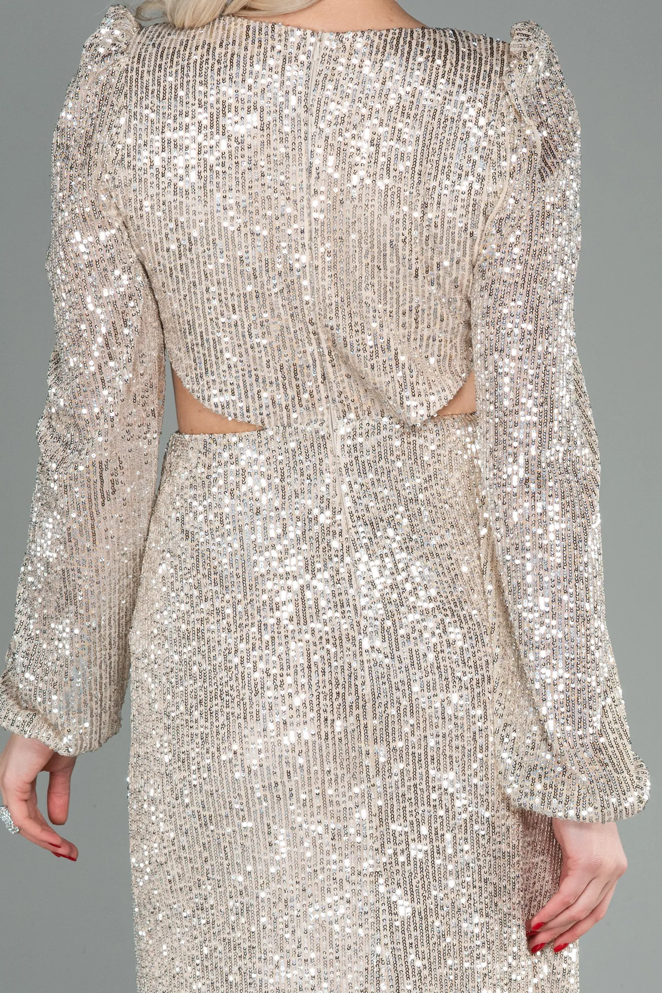 Mink-Long Scaly Evening Dress ABU2784