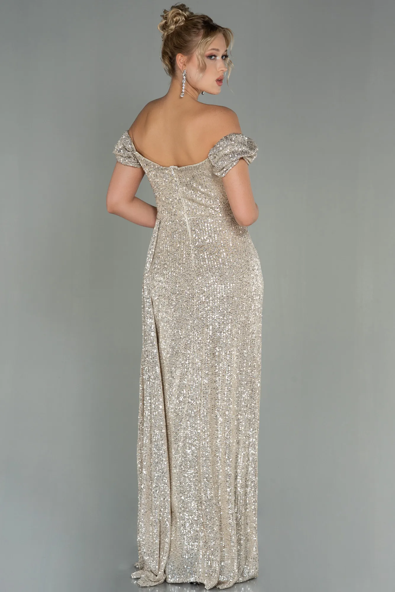 Mink-Long Scaly Evening Dress ABU2987