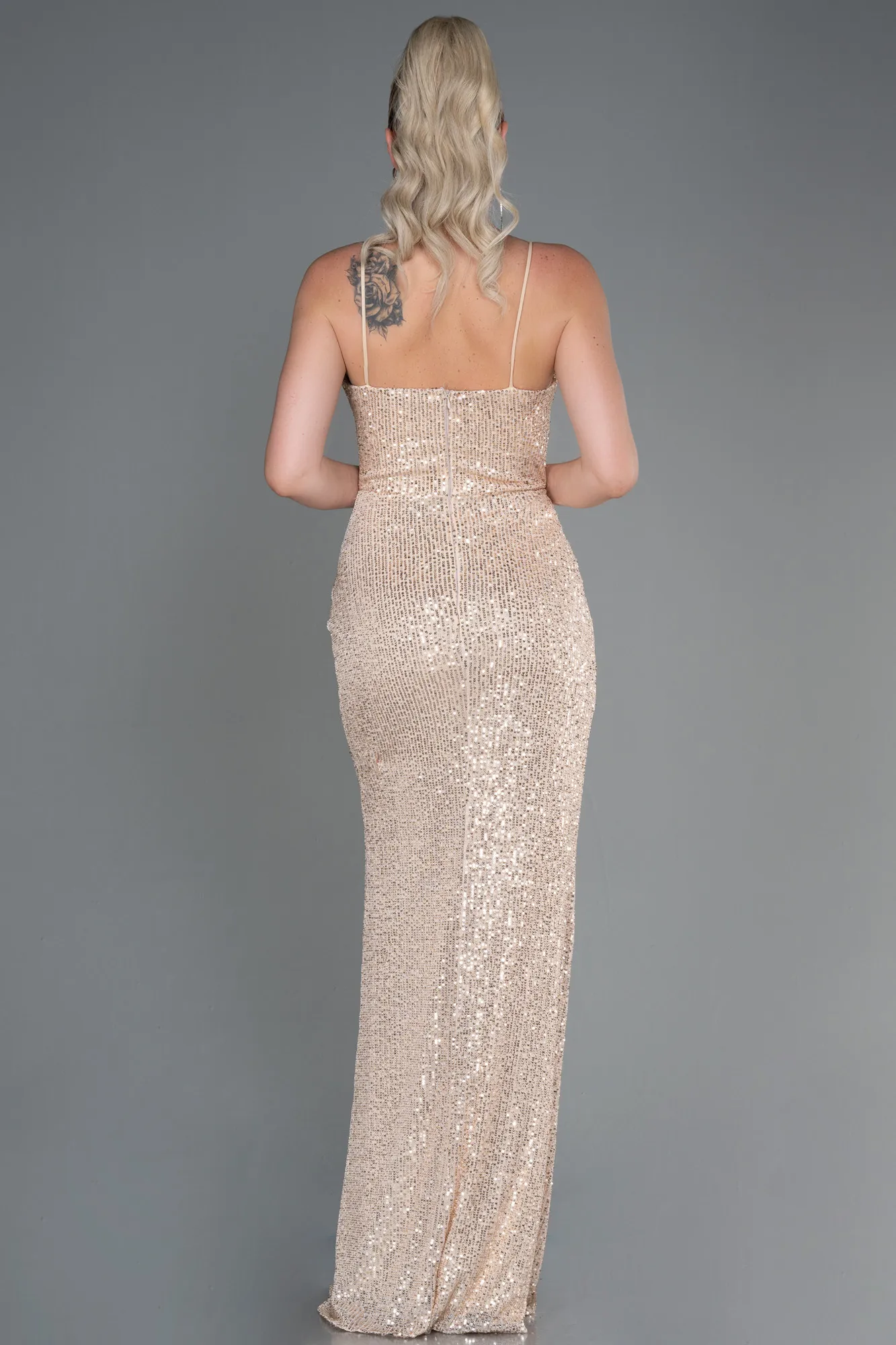 Mink-Long Scaly Evening Dress ABU3246