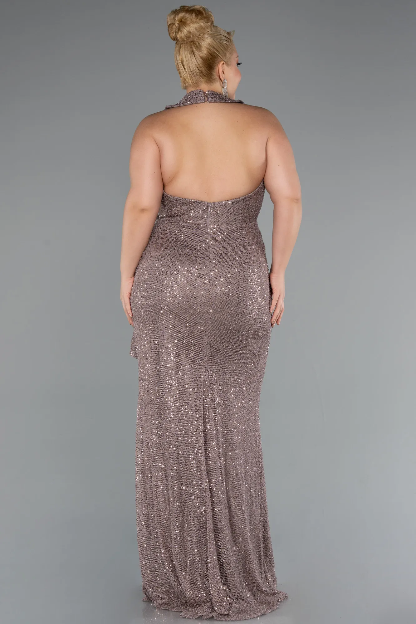 Mink-Long Scaly Formal Plus Size Dress ABU5210