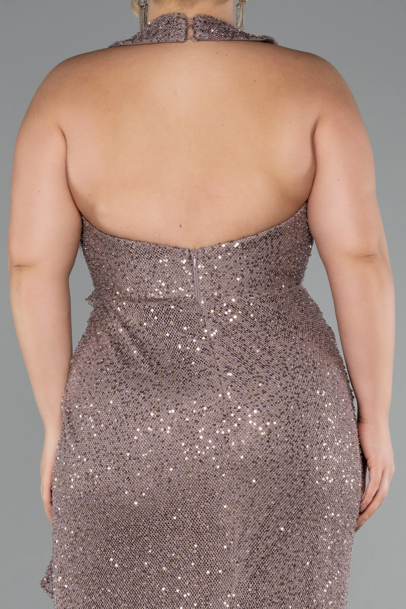 Mink-Long Scaly Formal Plus Size Dress ABU5210