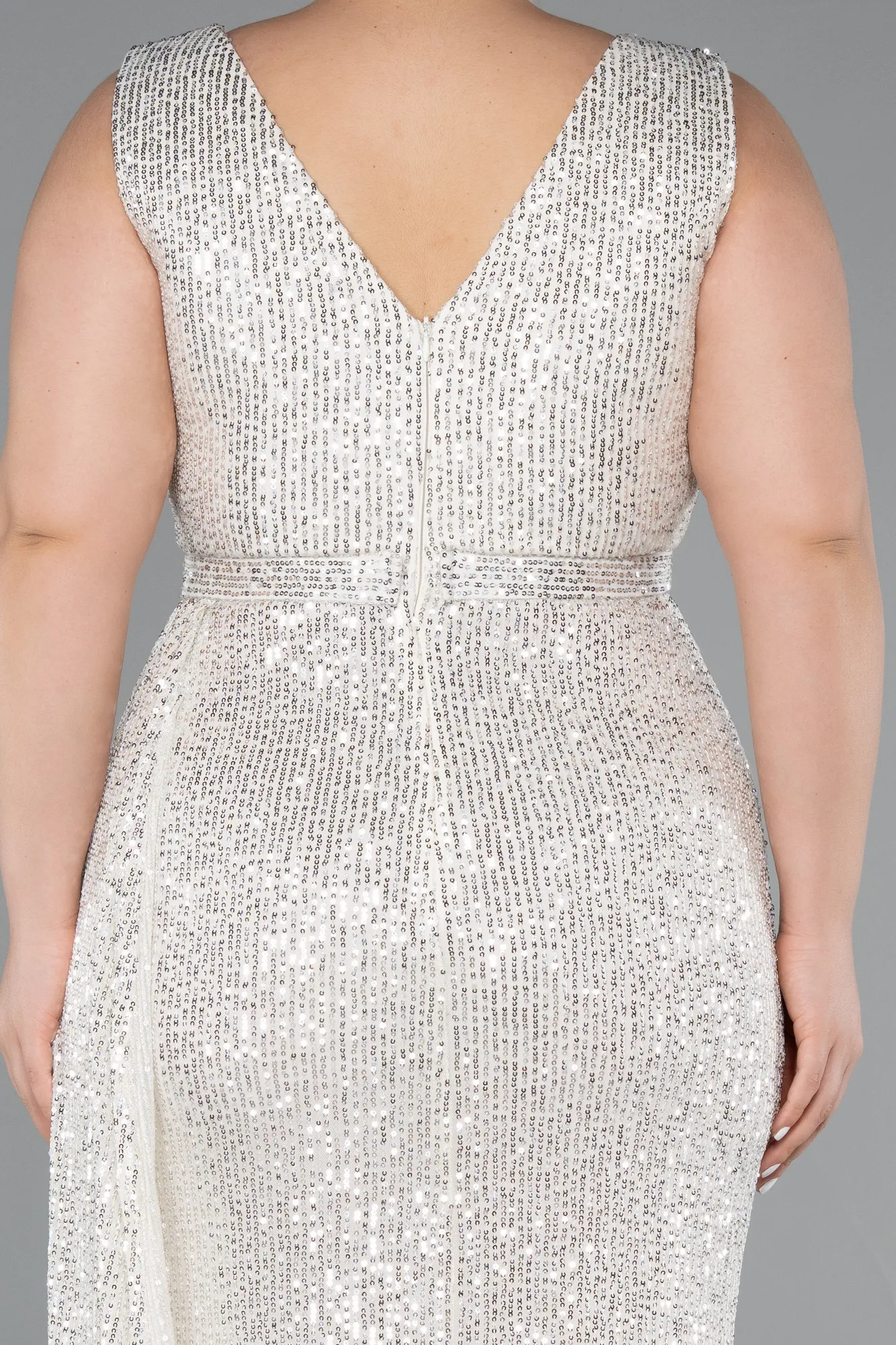 Mink-Long Scaly Plus Size Evening Dress ABU3194