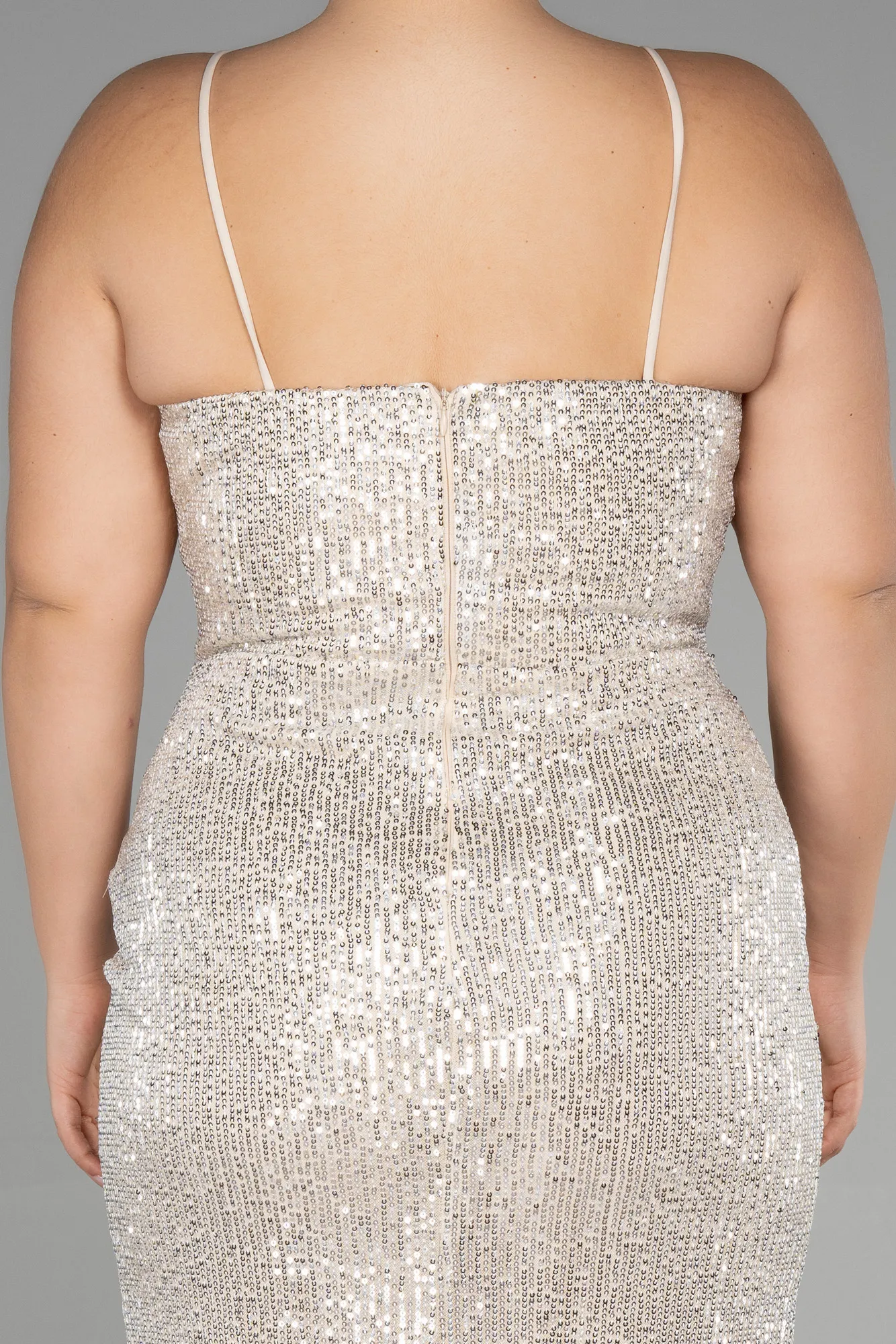 Mink-Long Scaly Plus Size Evening Dress ABU3322