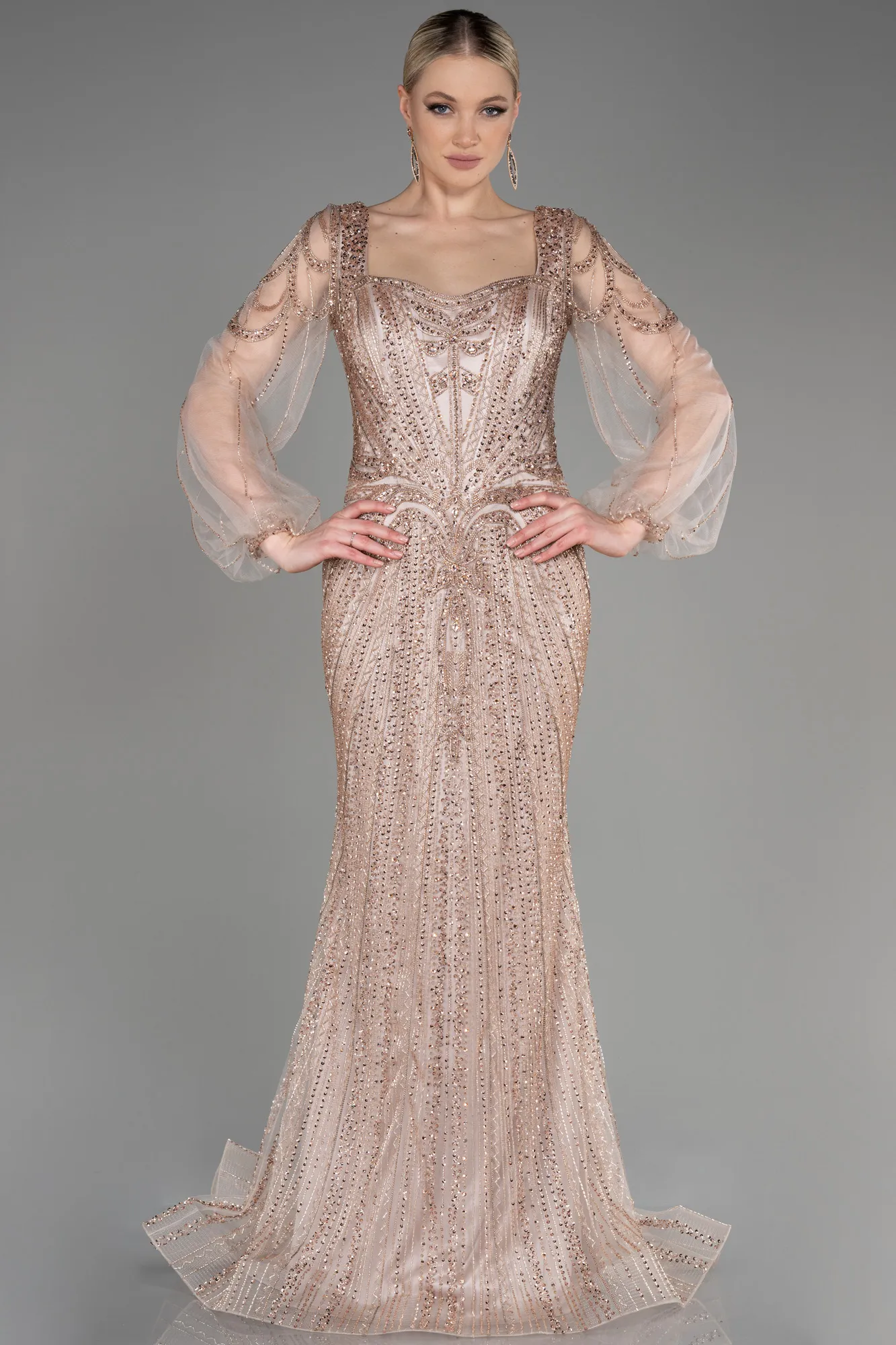 Mink-Long Special Design Engagement Dress ABU3795