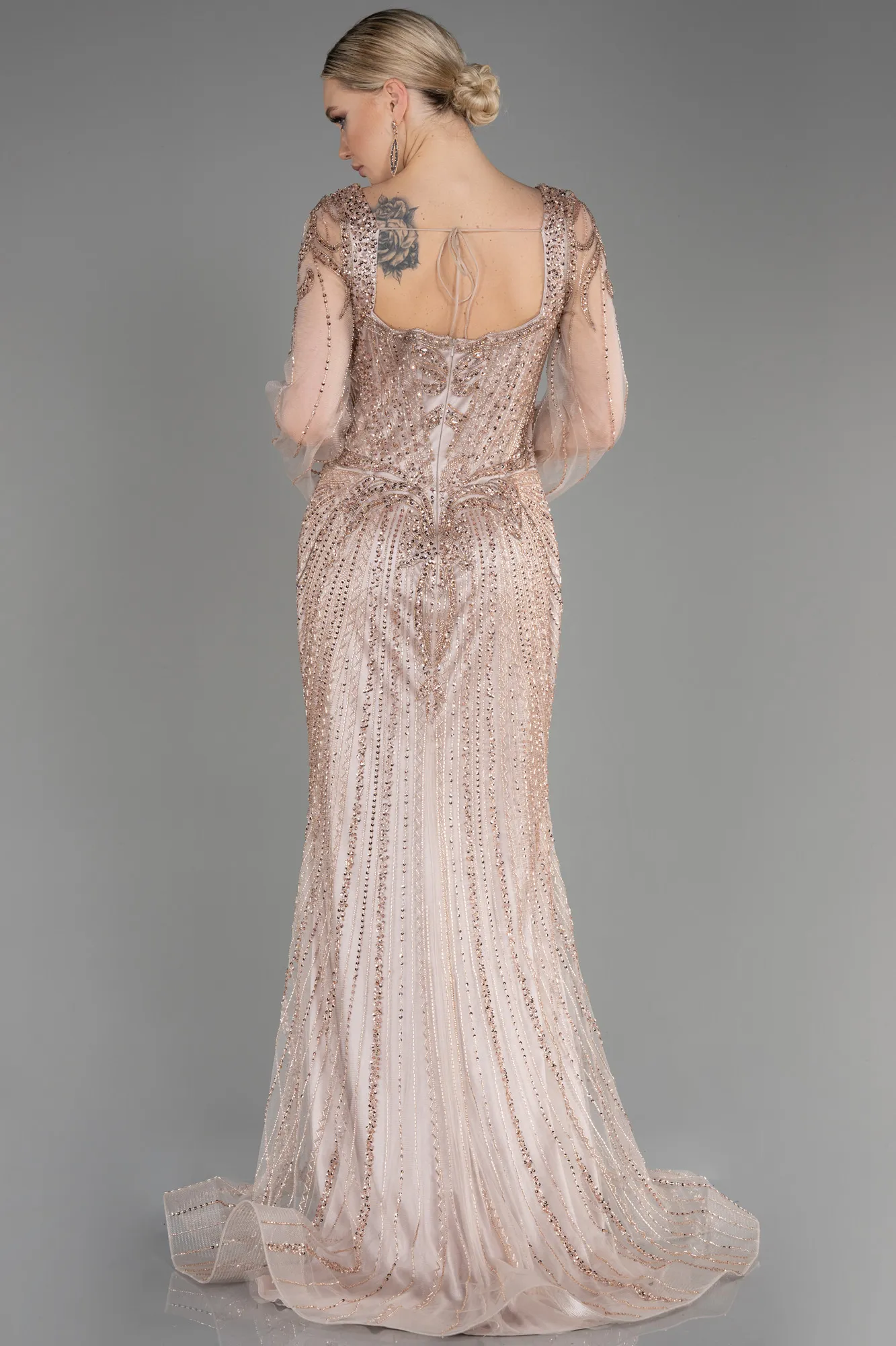 Mink-Long Special Design Engagement Dress ABU3795