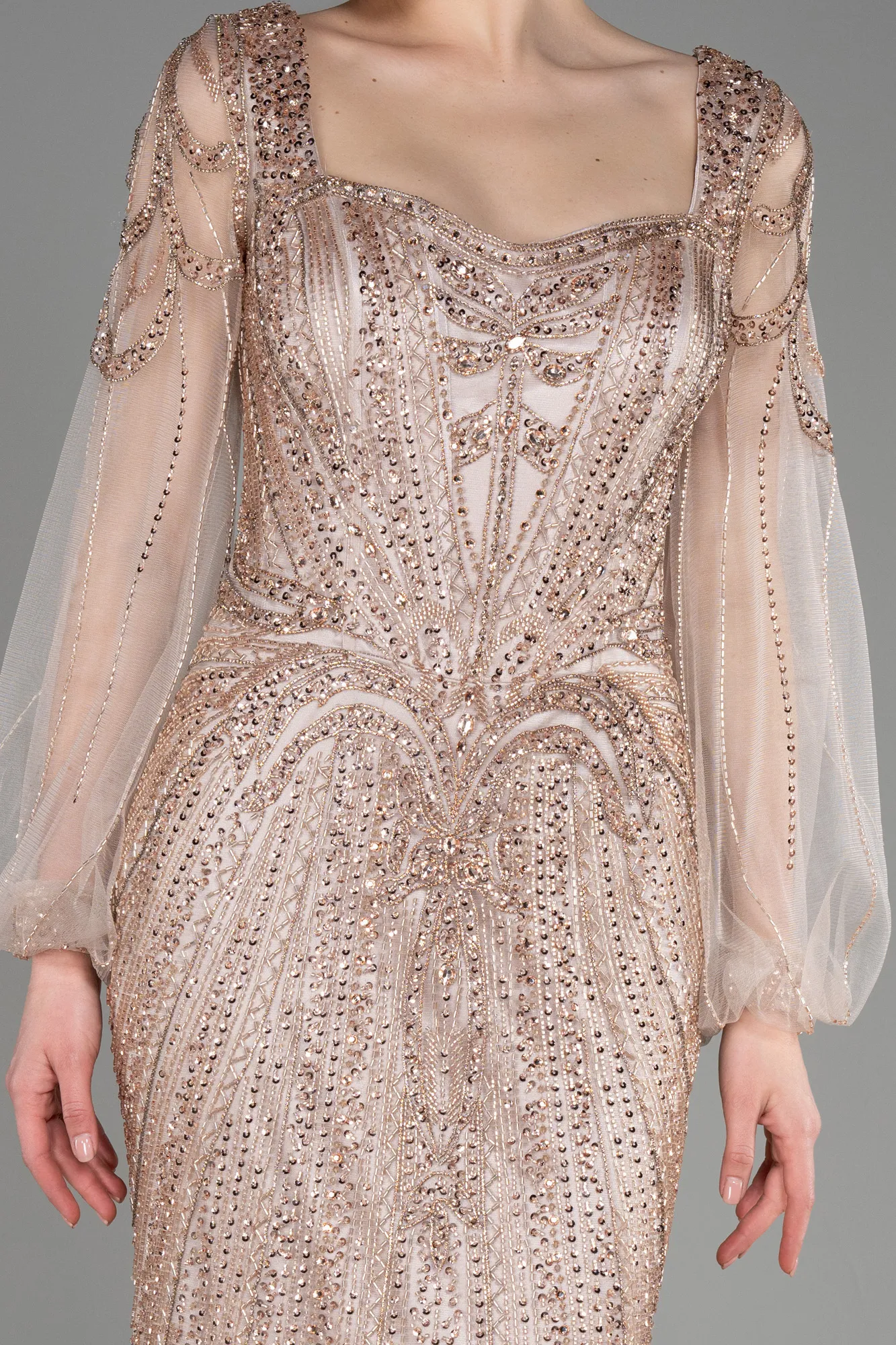 Mink-Long Special Design Engagement Dress ABU3795