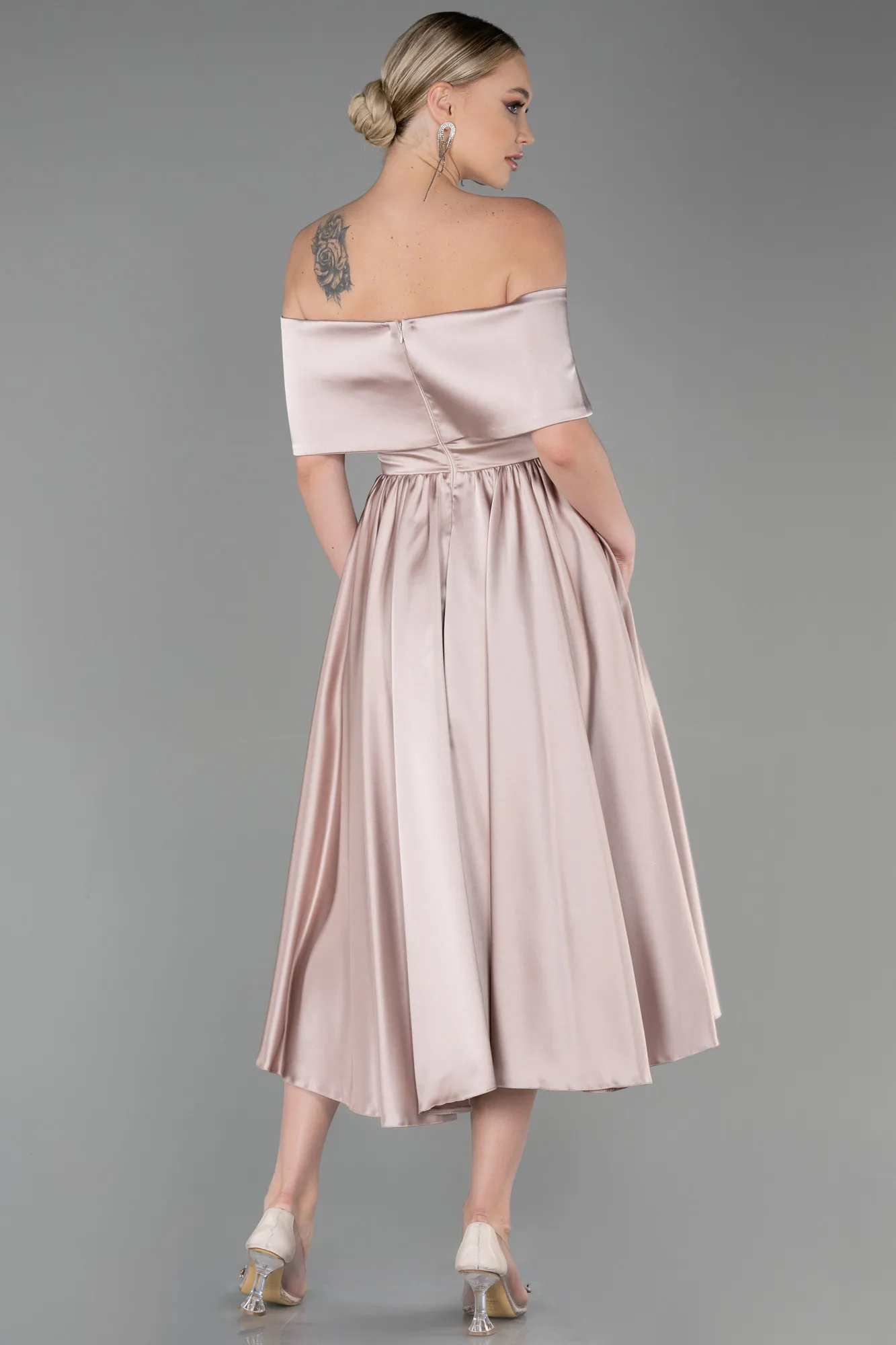 Mink-Midi Satin Night Dress ABK1846