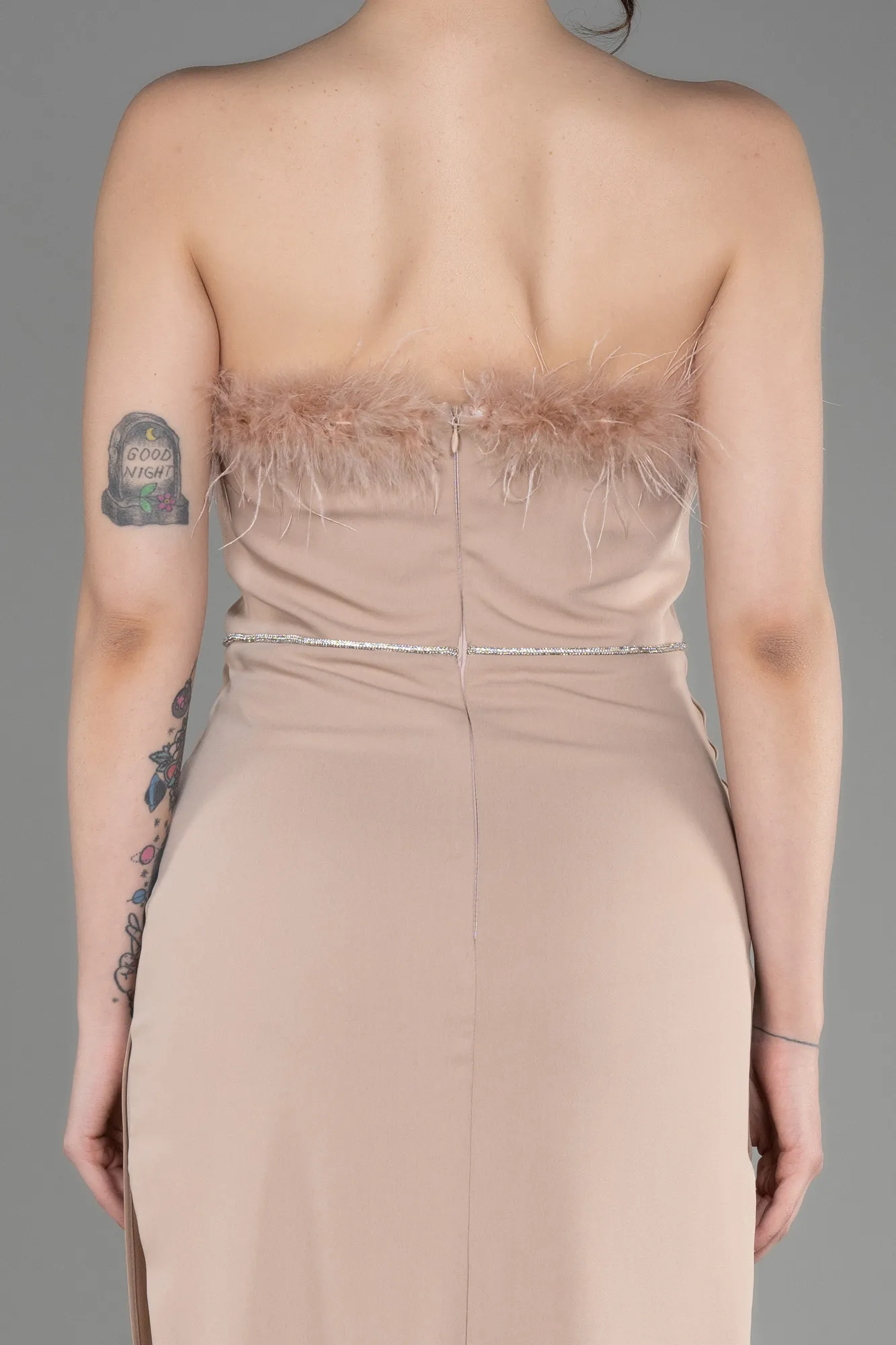 Mink-Strapless Long Evening Dress ABU3830