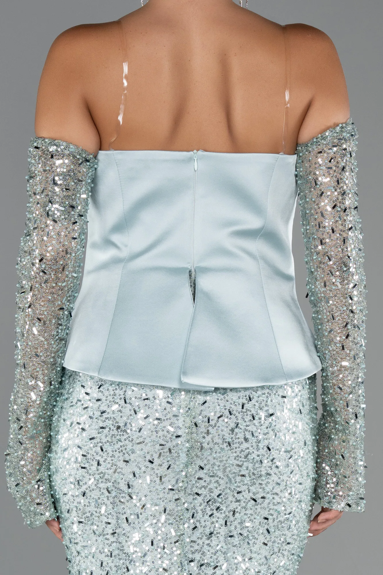 Mint-Long Beaded Evening Dress ABU5303