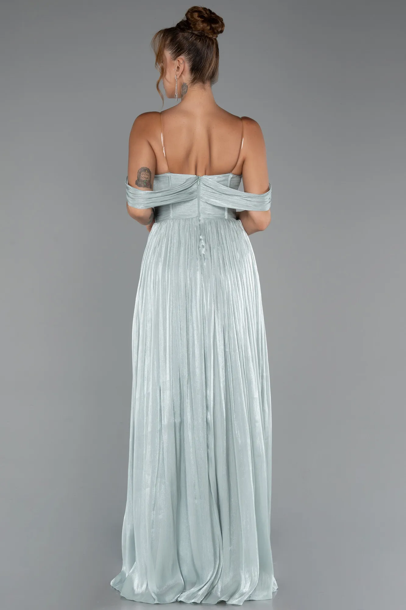 Mint-Long Chiffon Cocktail Dress ABU5283