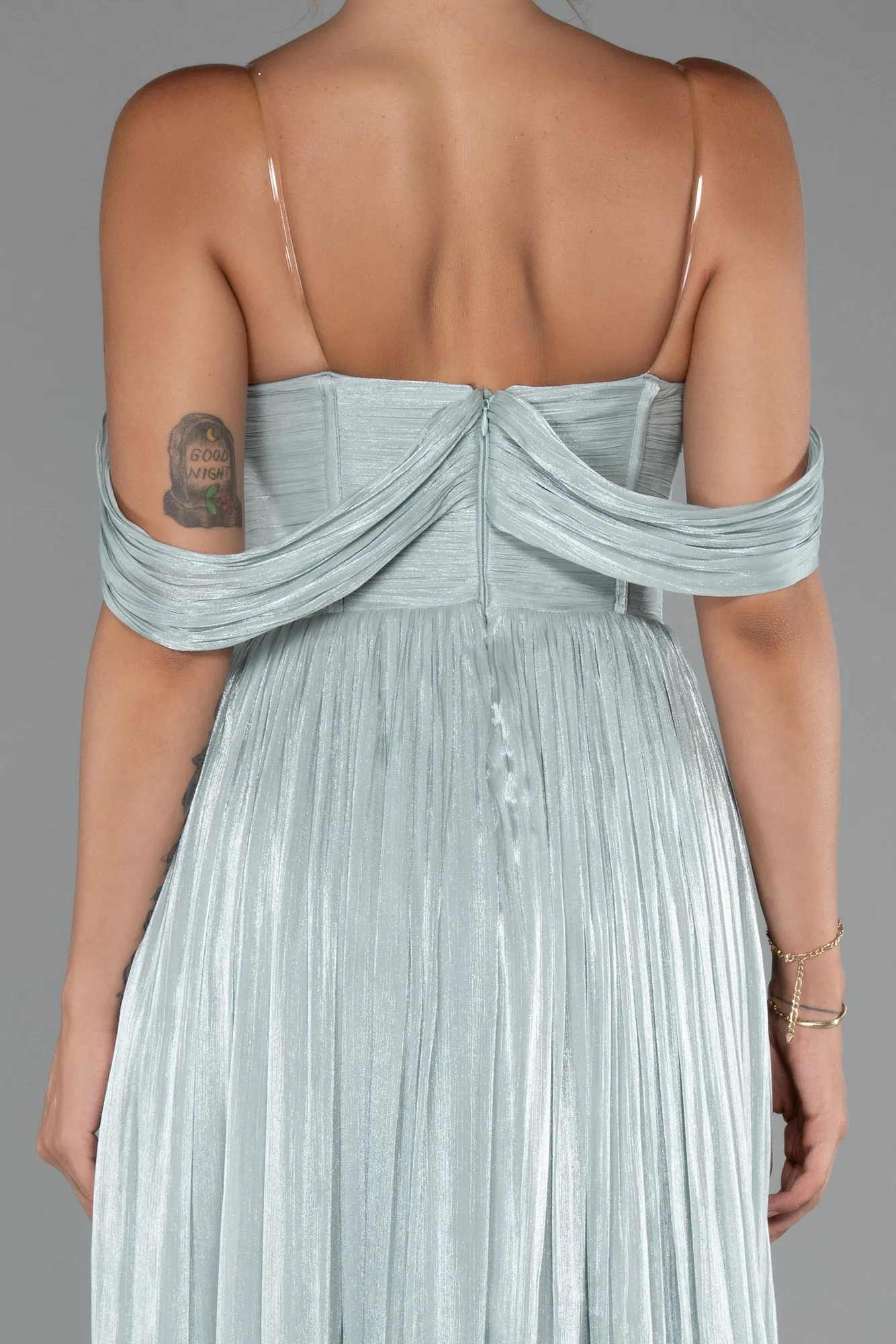 Mint-Long Chiffon Cocktail Dress ABU5283