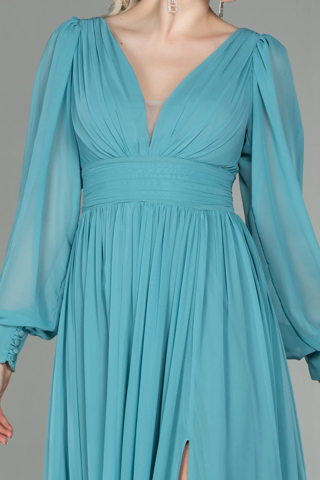 Mint-Long Chiffon Evening Dress ABU1702