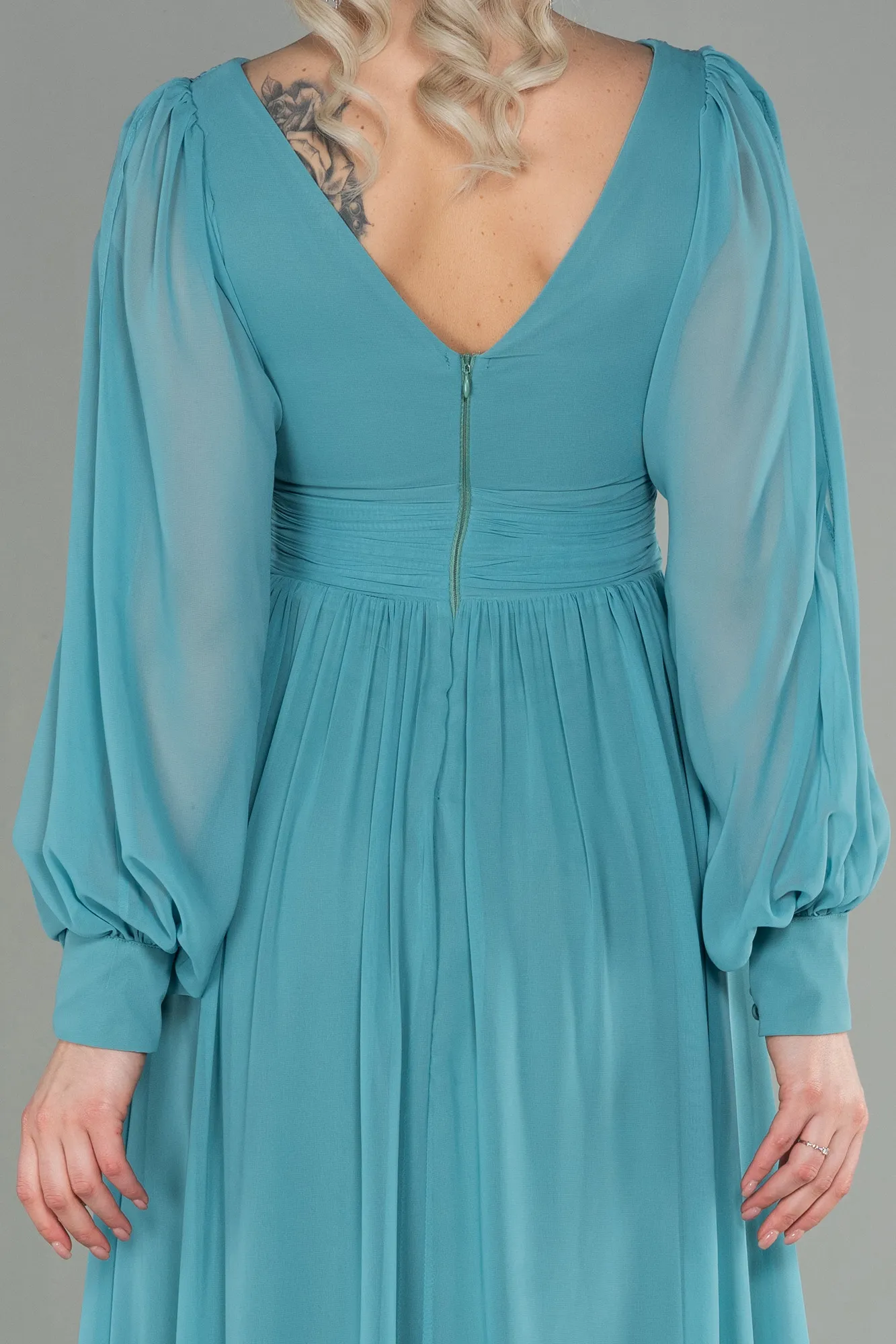 Mint-Long Chiffon Evening Dress ABU1702
