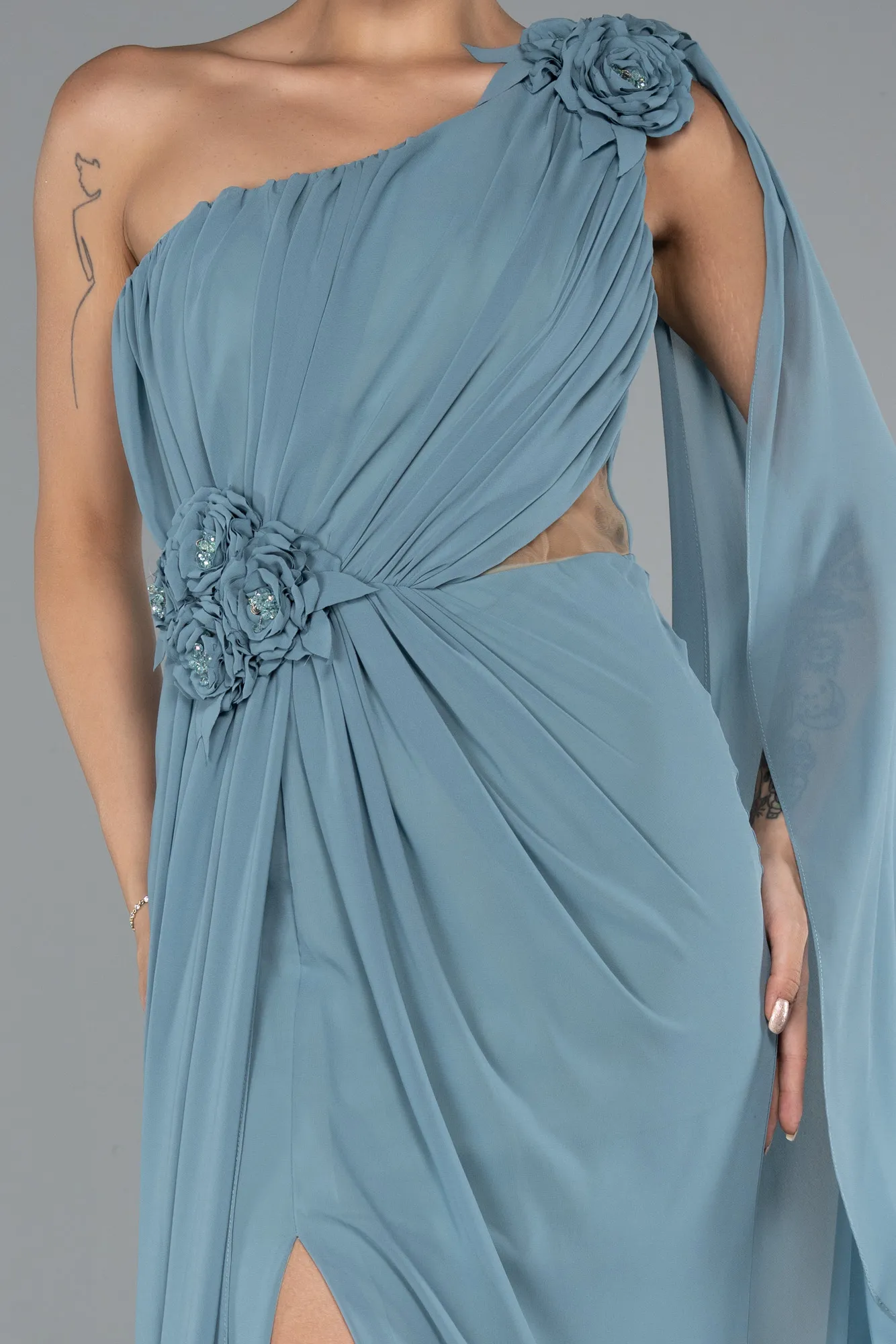 Mint-Long Chiffon Evening Dress ABU5144