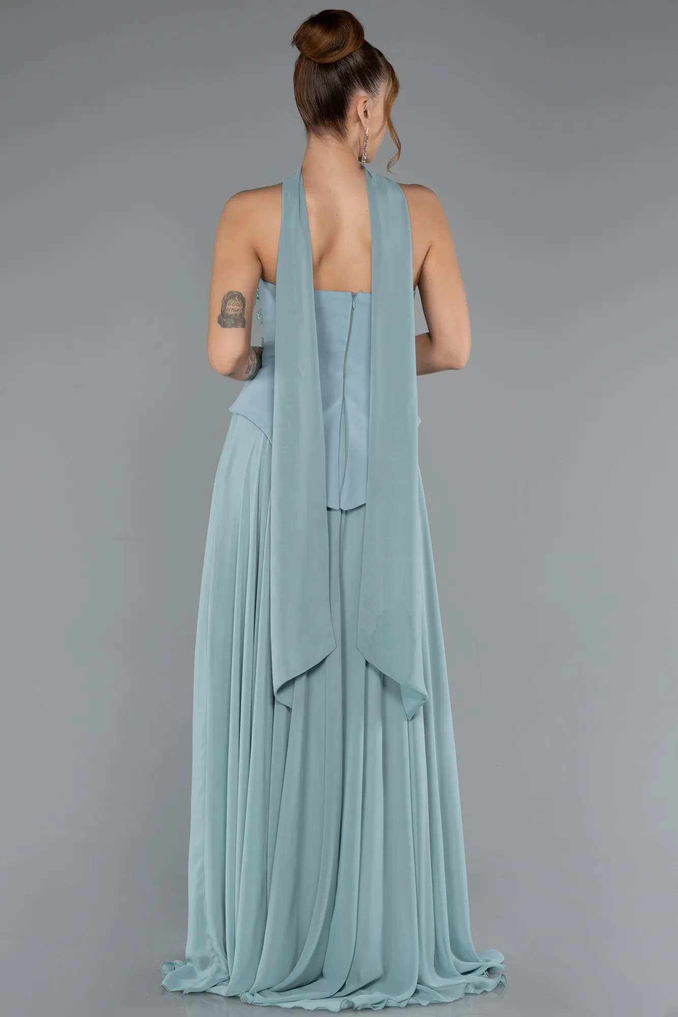 Mint-Long Chiffon Evening Dress ABU5420