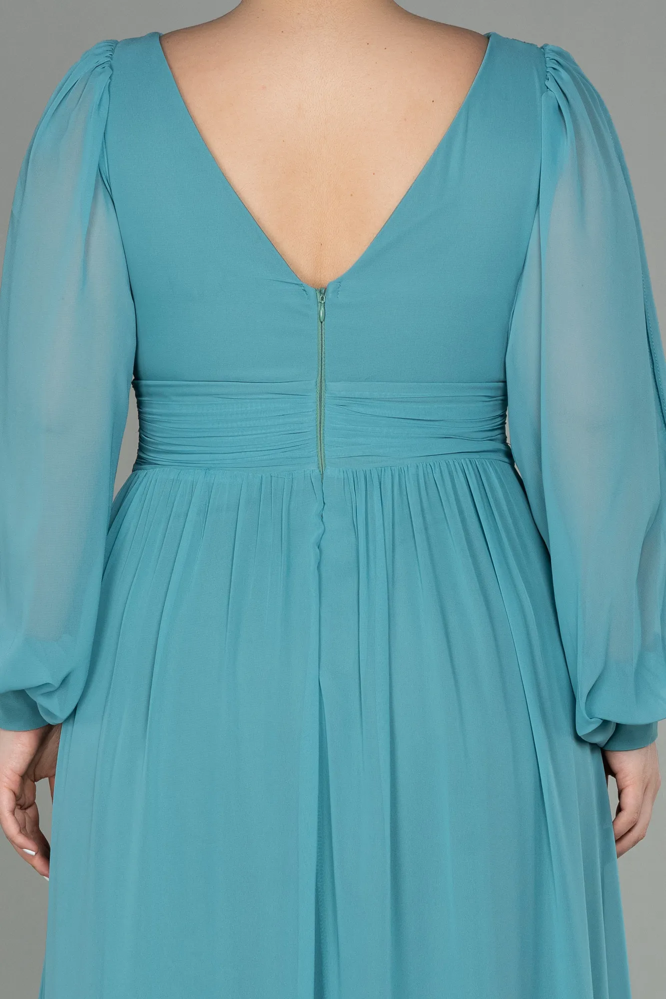Mint-Long Chiffon Oversized Evening Dress ABU1988