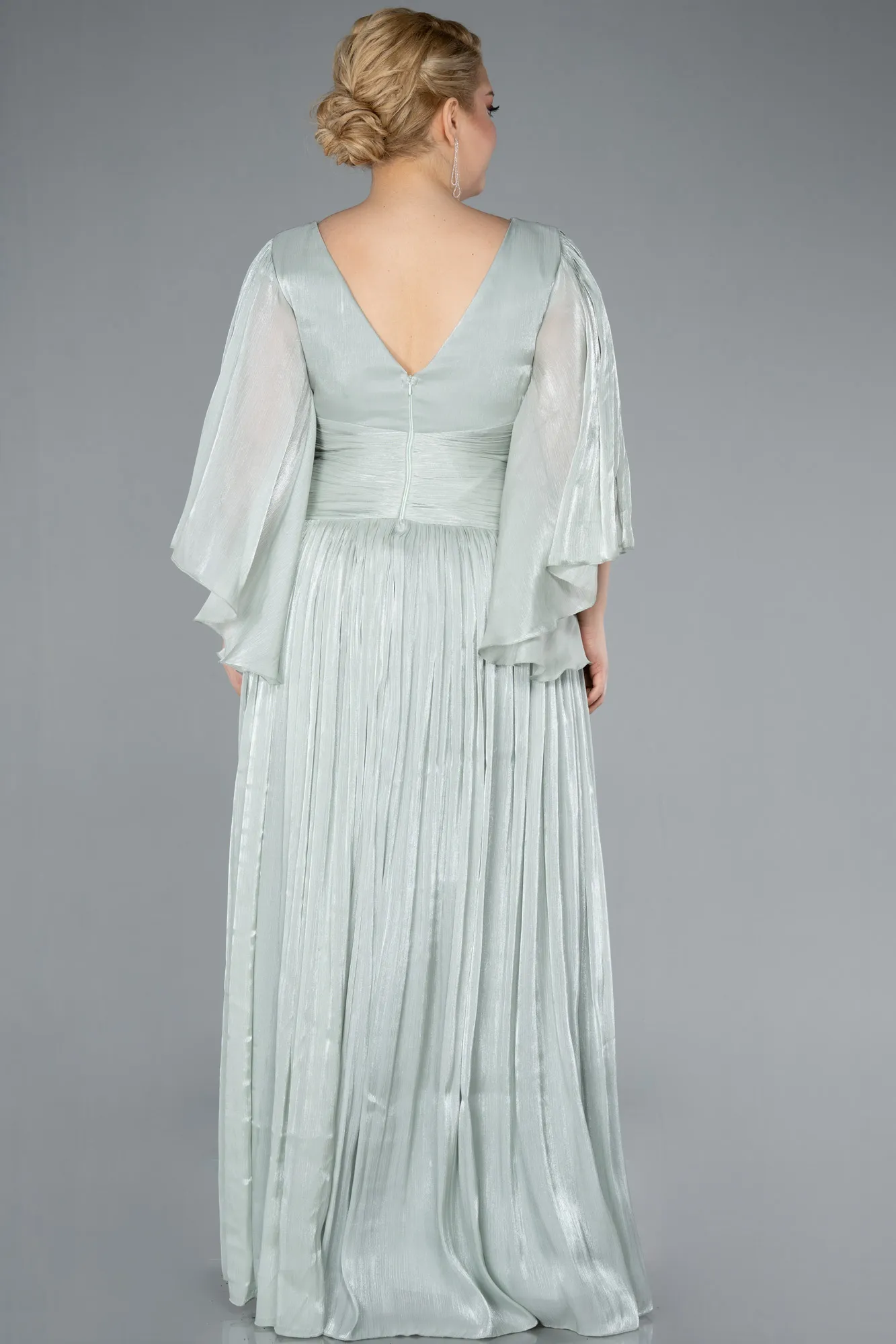Mint-Long Chiffon Oversized Evening Dress ABU4894
