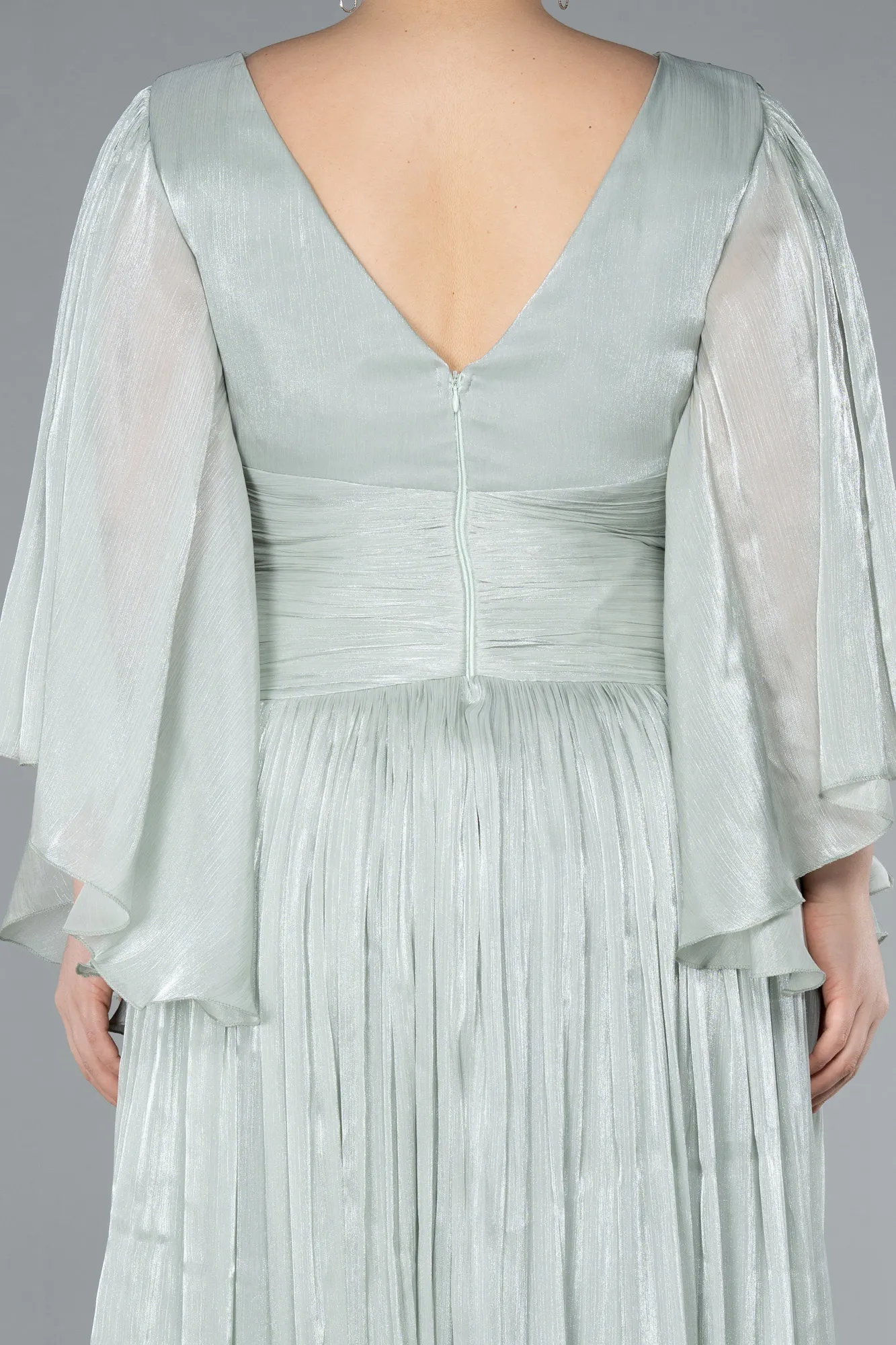 Mint-Long Chiffon Oversized Evening Dress ABU4894