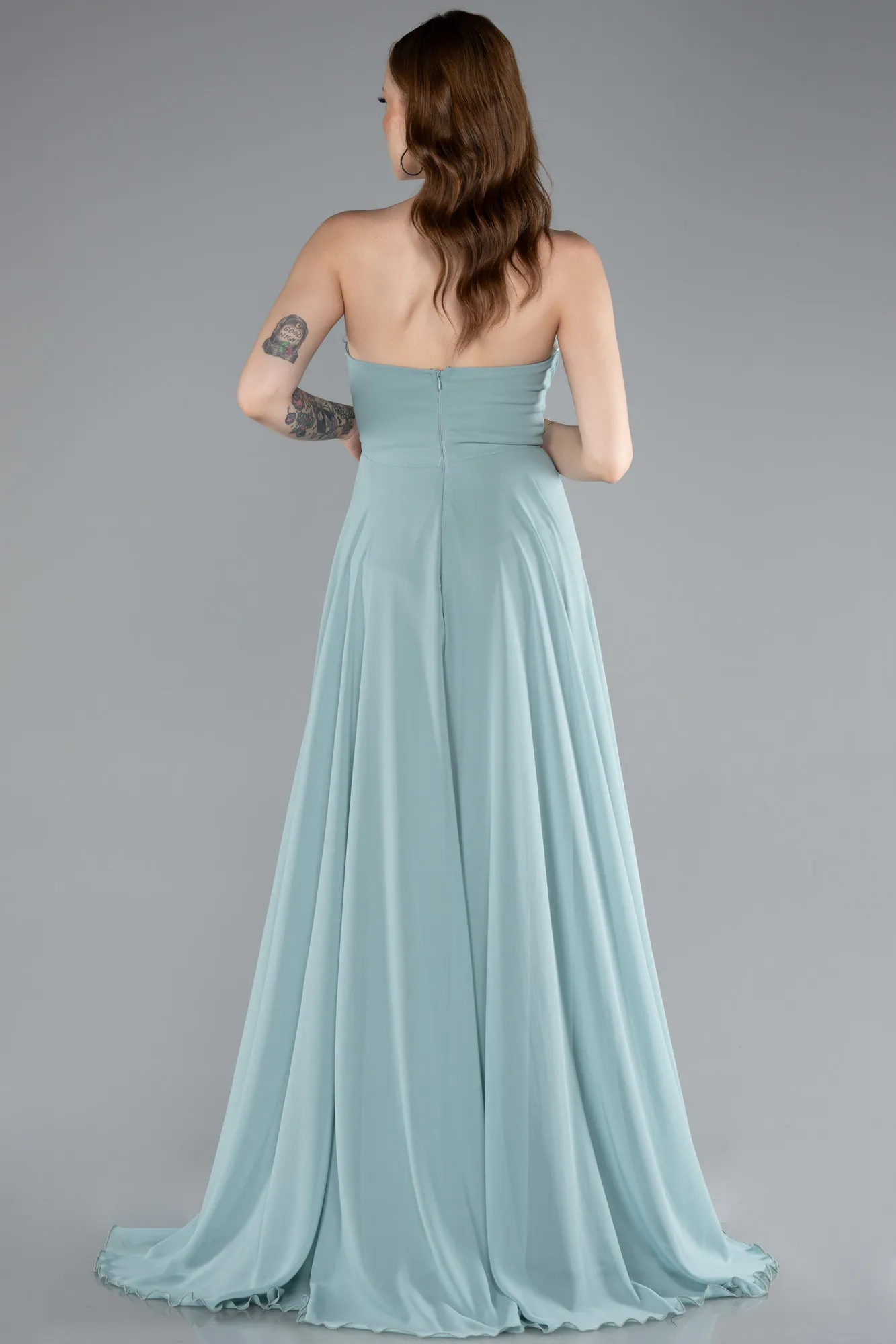 Mint-Long Chiffon Prom Gown ABU4966