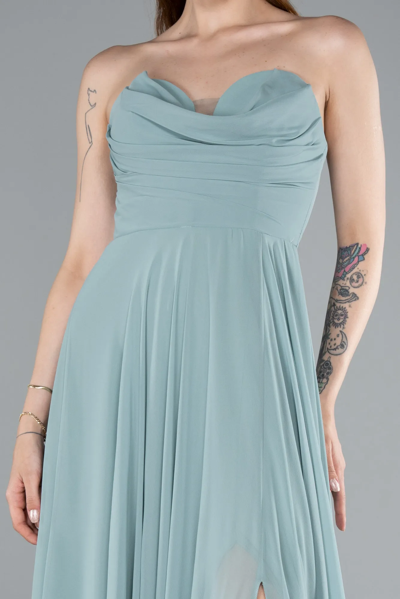Mint-Long Chiffon Prom Gown ABU4966