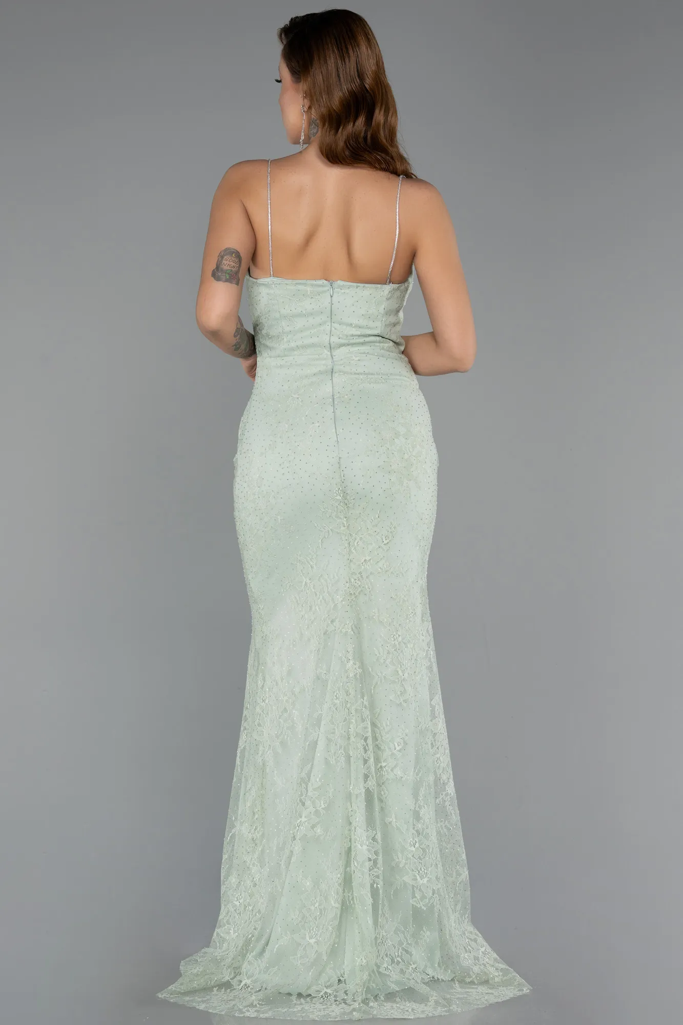 Mint-Long Dantelle Evening Dress ABU5407