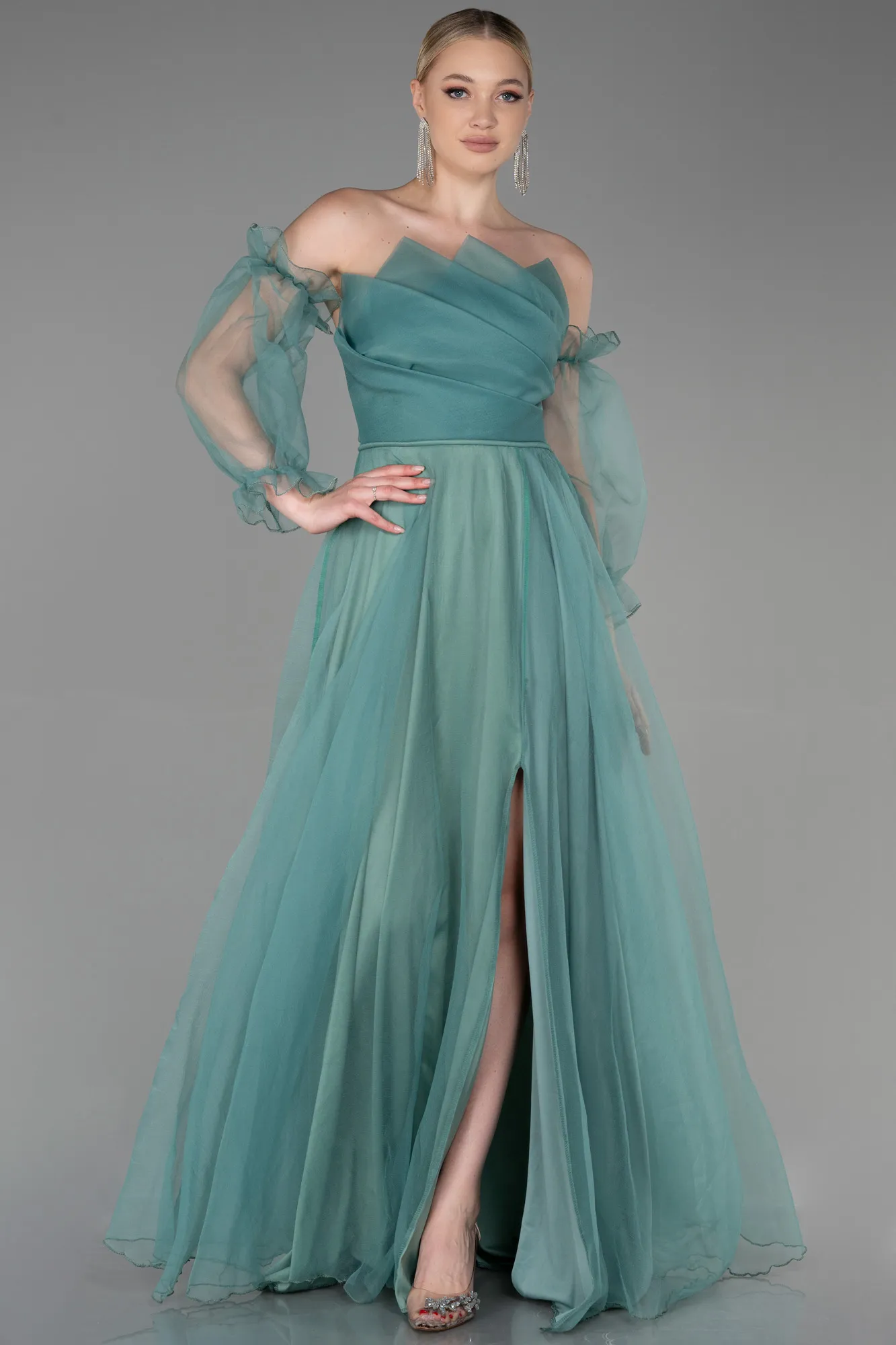 Mint-Long Evening Dress ABU2076