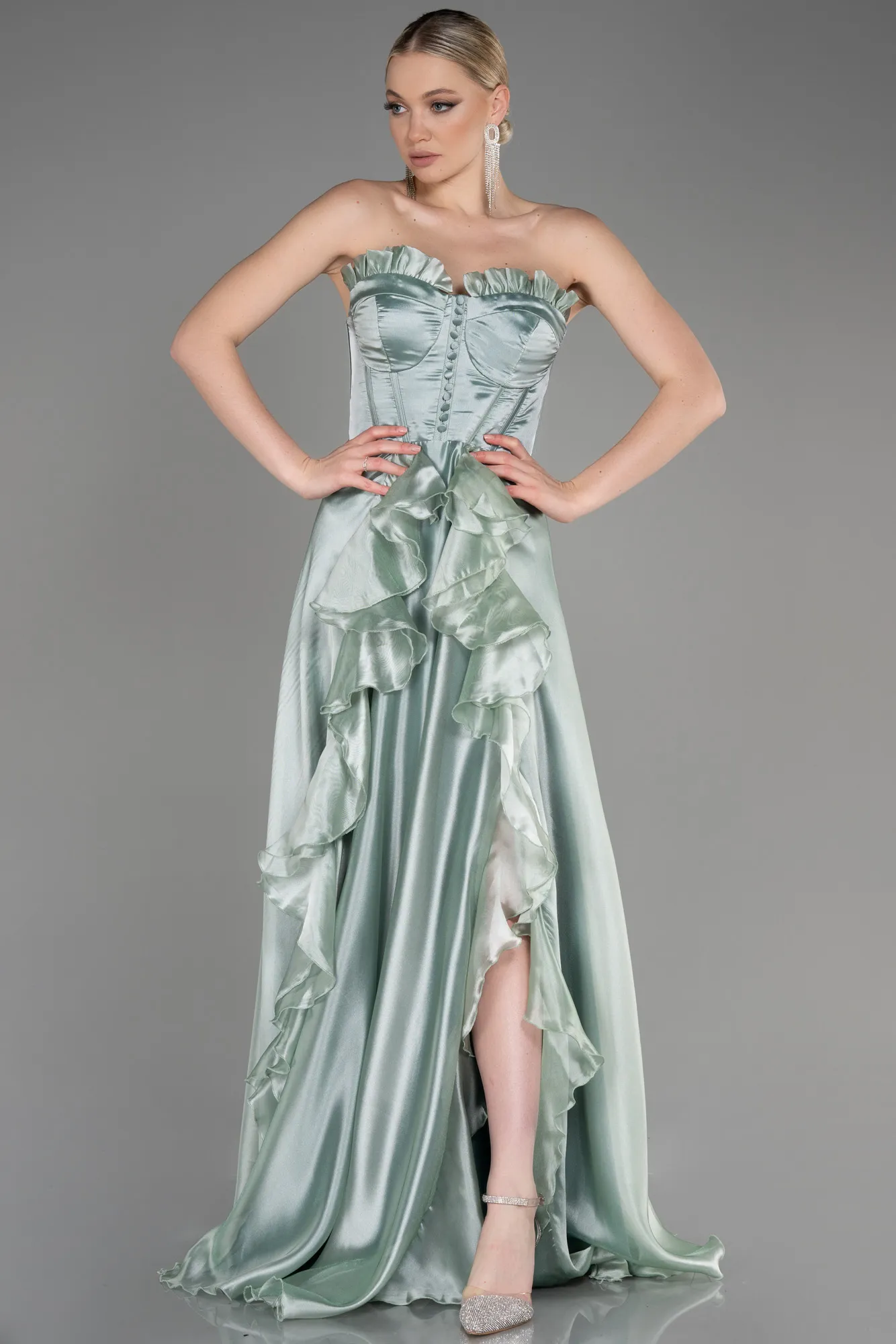 Mint-Long Evening Dress ABU3720