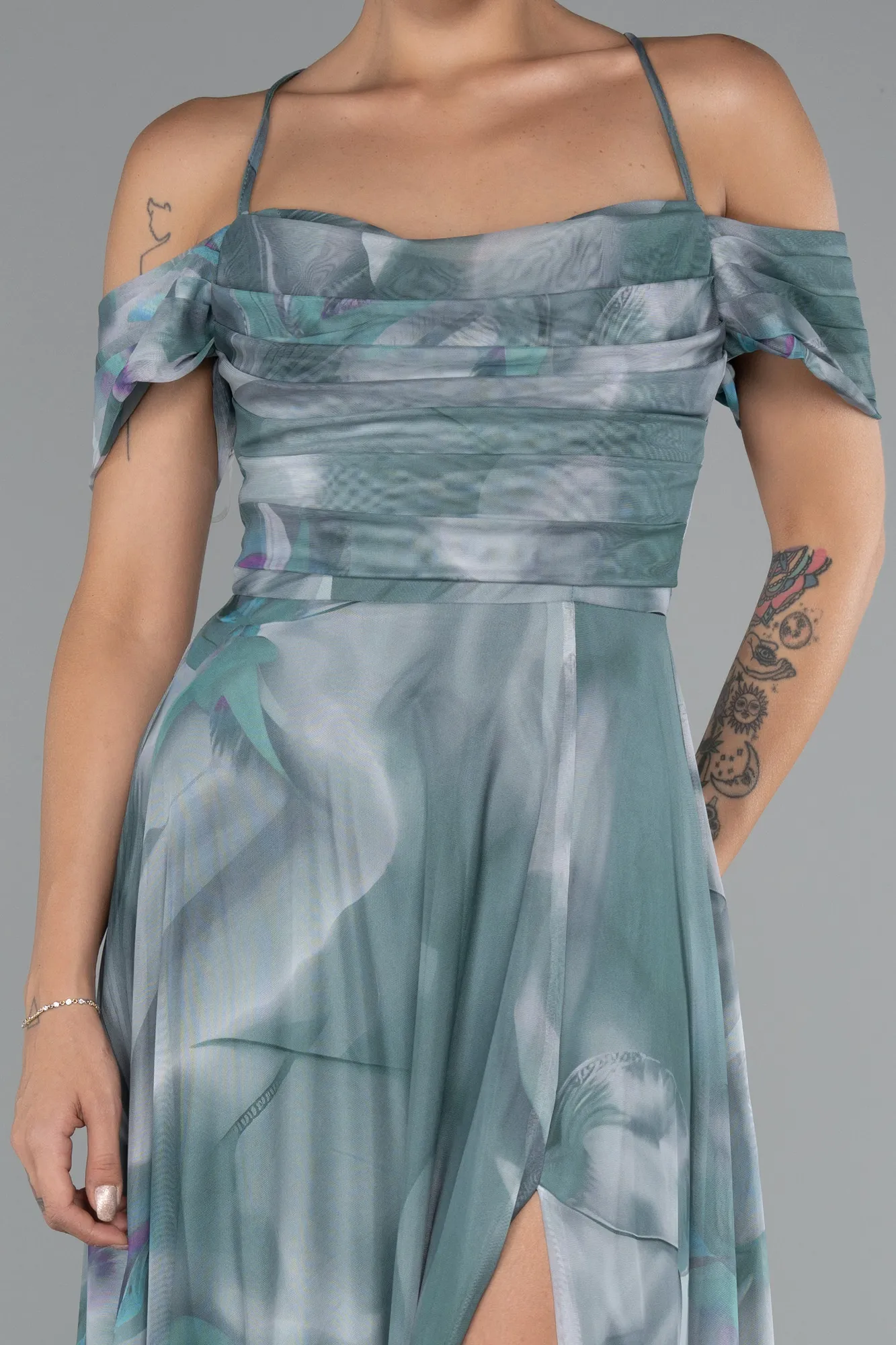 Mint-Long Evening Dress ABU5148