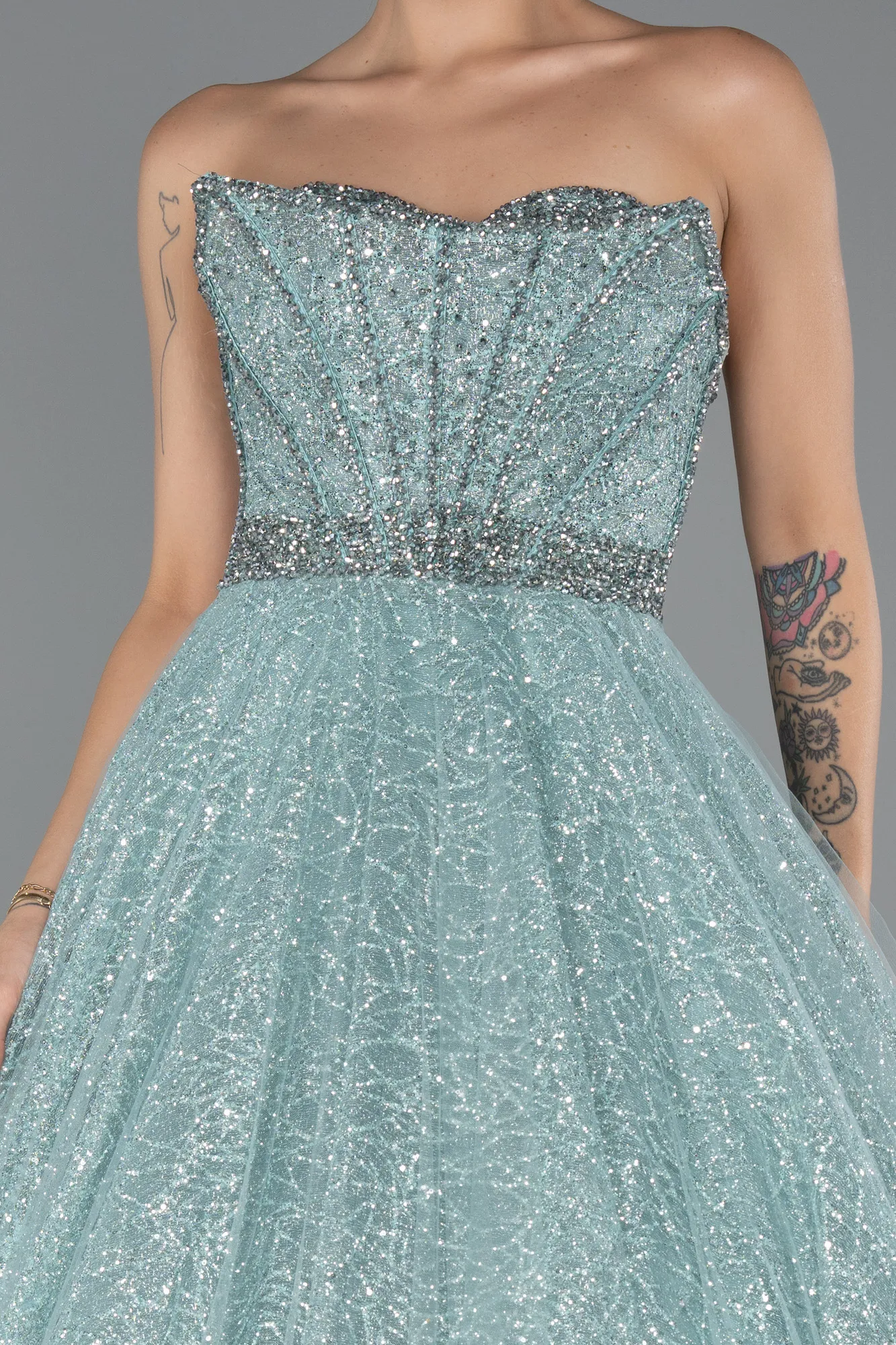 Mint-Long Evening Dress ABU5265