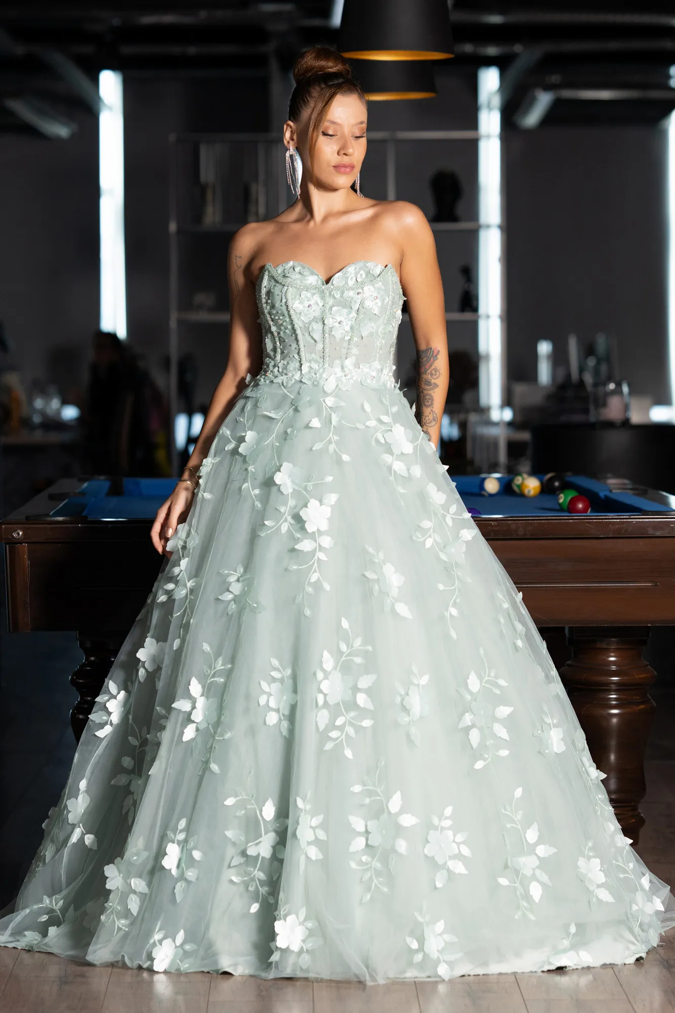 Mint-Long Evening Dress ABU5585