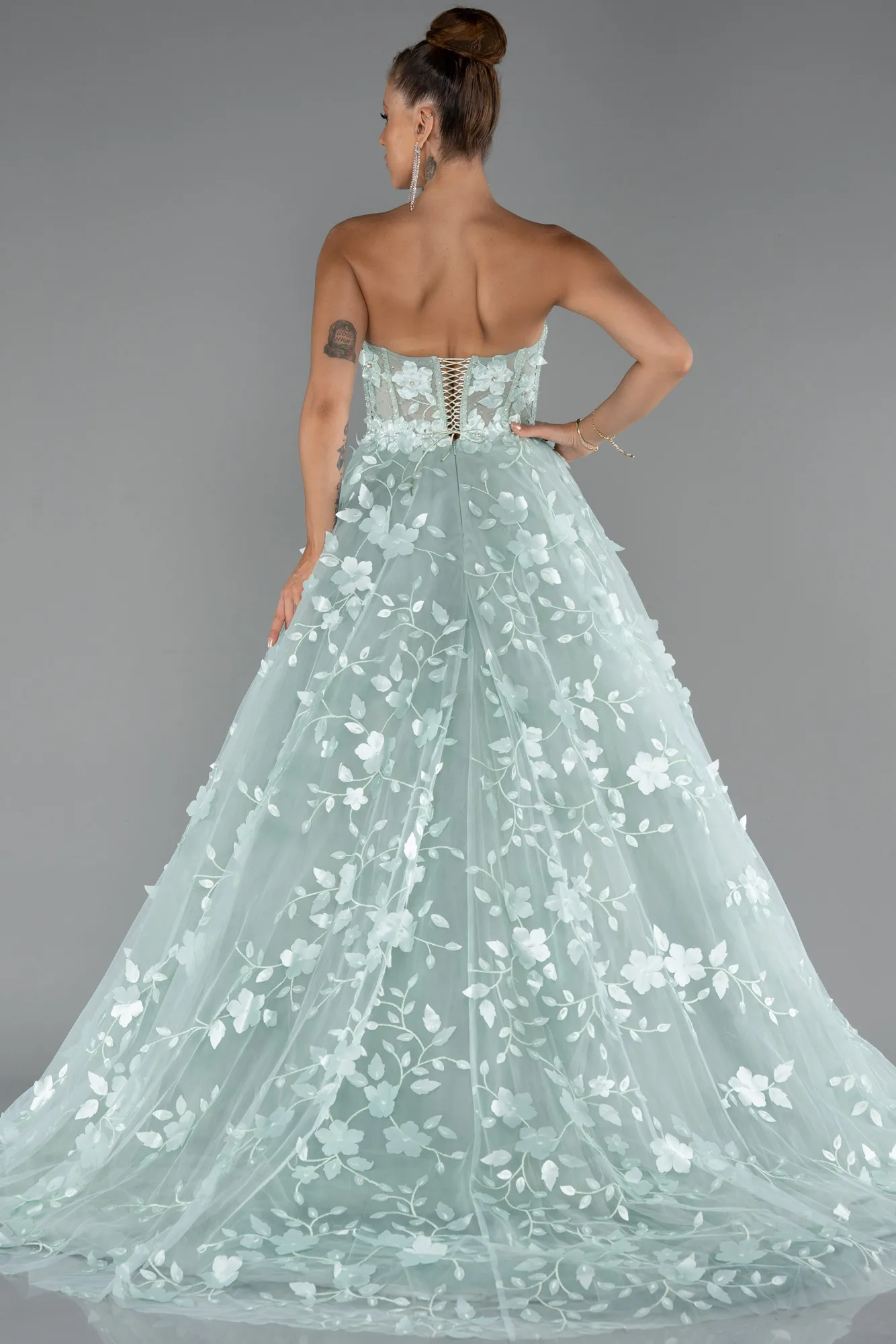 Mint-Long Evening Dress ABU5585