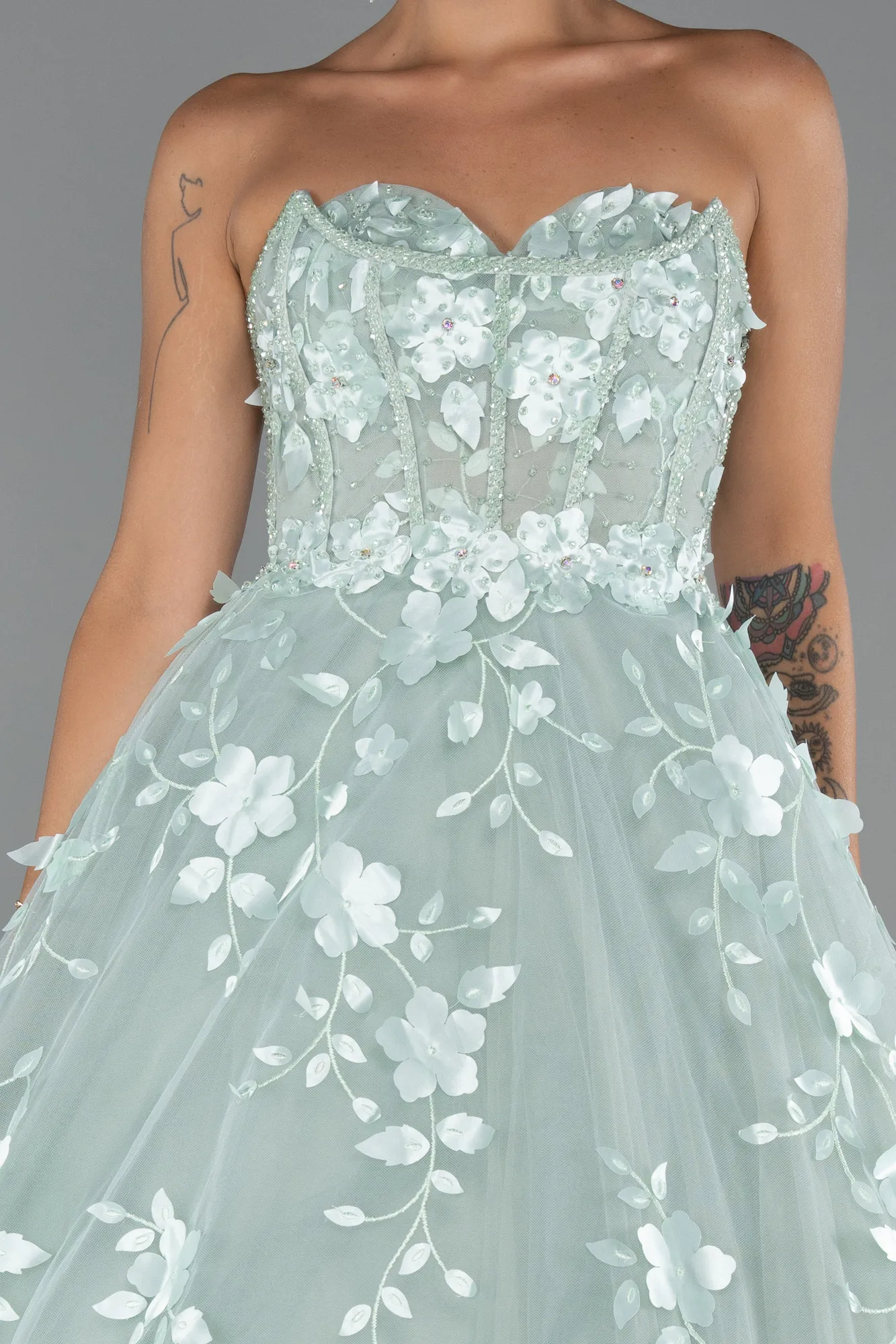 Mint-Long Evening Dress ABU5585