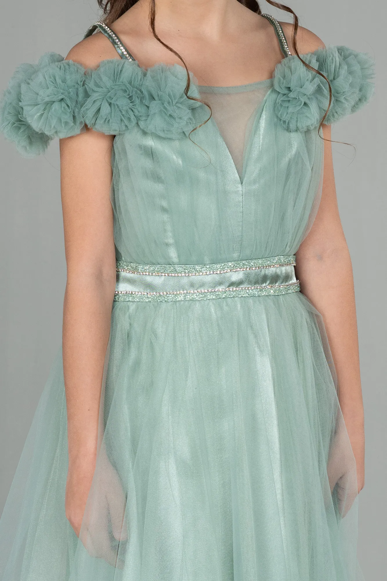 Mint-Long Girl Dress ABU2450