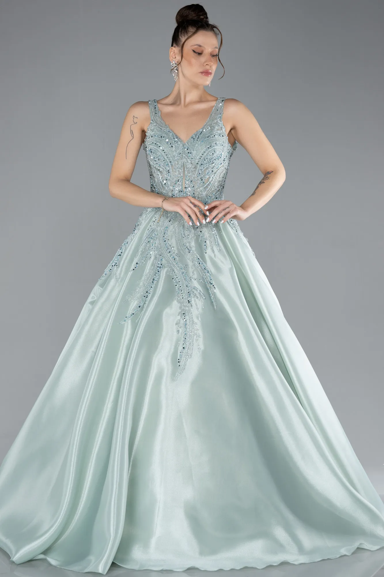 Mint-Long Haute Couture Dress ABU3595