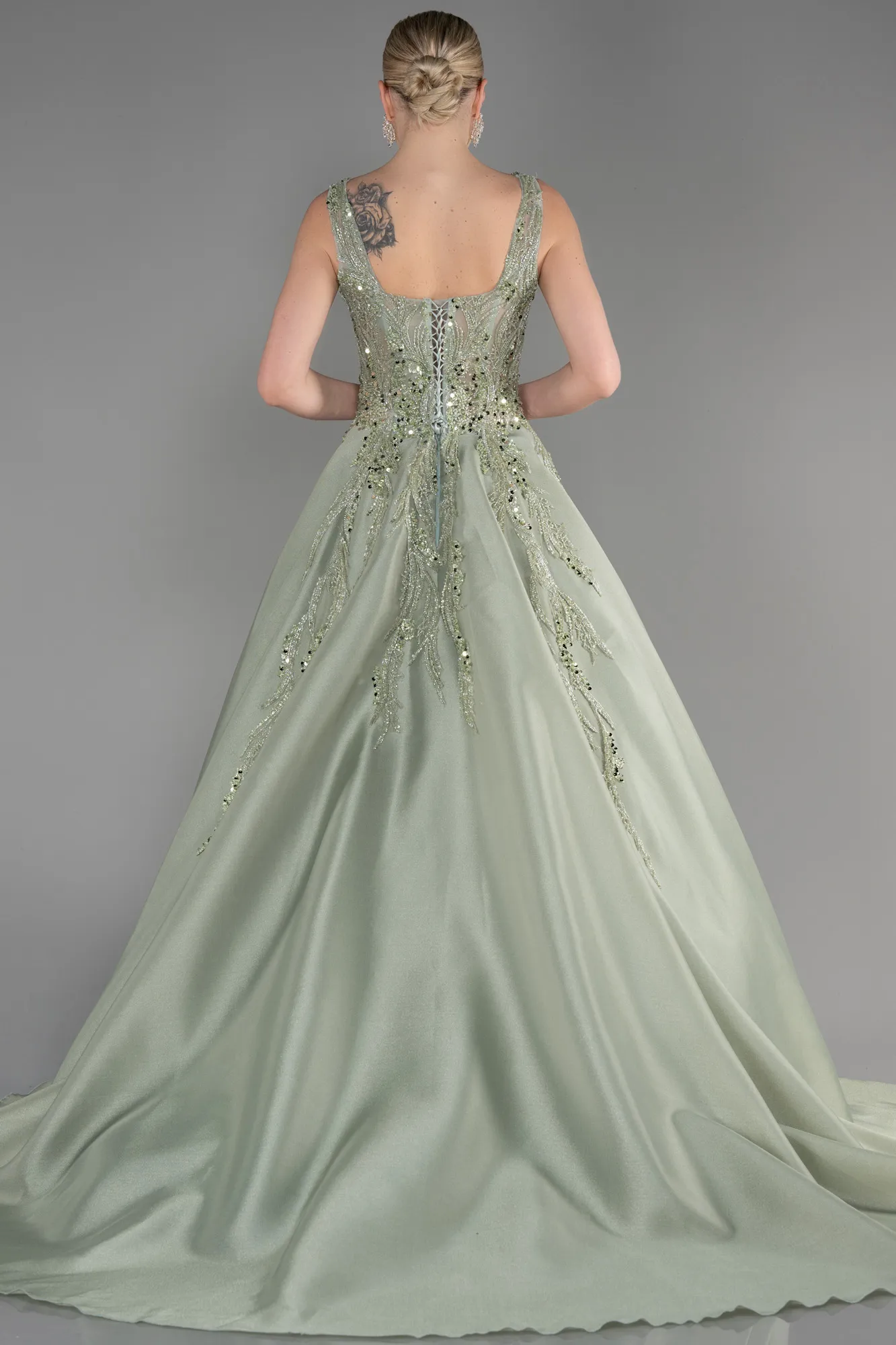 Mint-Long Haute Couture Dress ABU3745