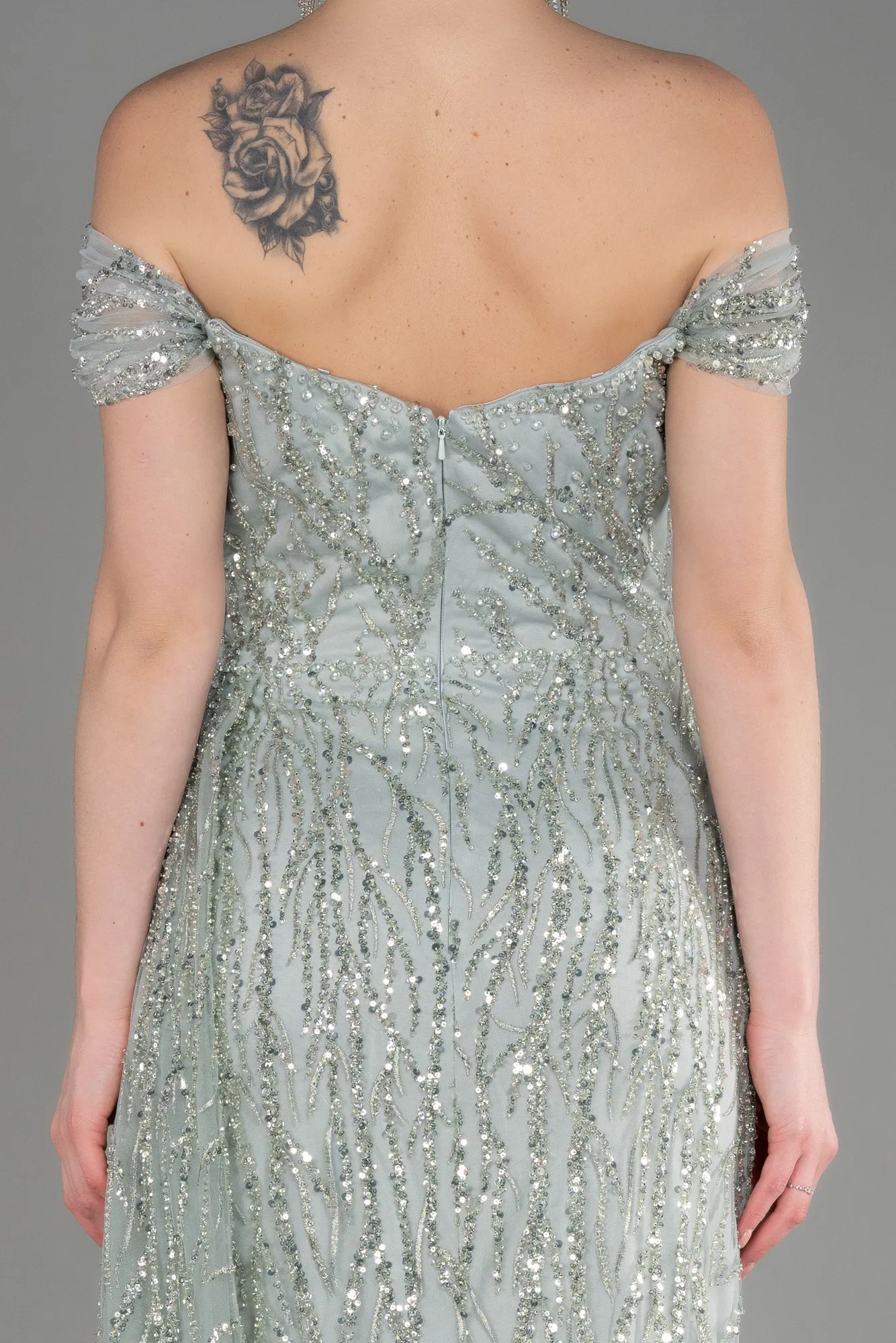 Mint-Long Haute Couture Dress ABU3796