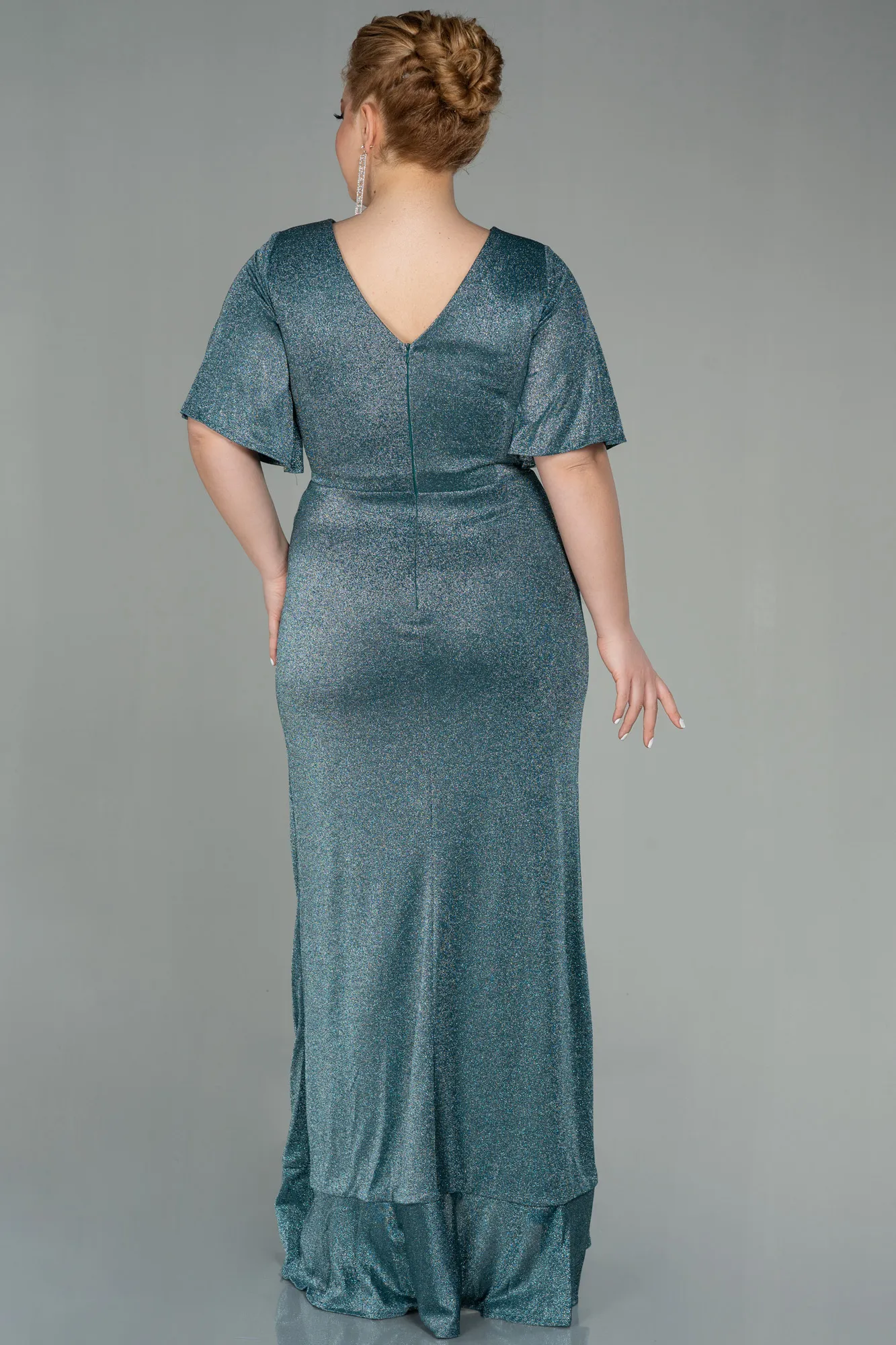 Mint-Long Plus Size Evening Dress ABU2867