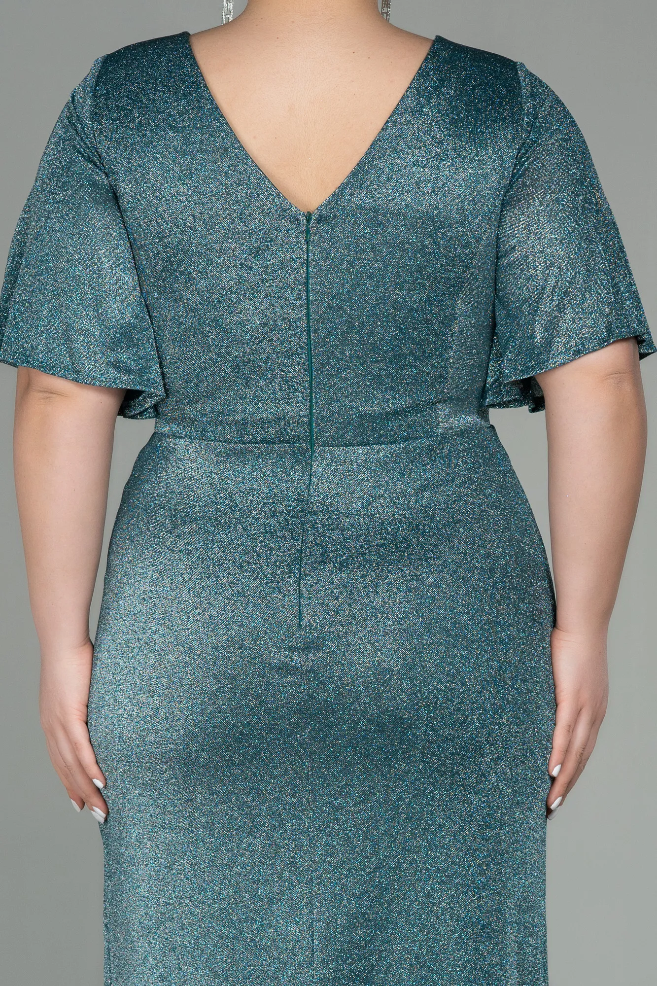 Mint-Long Plus Size Evening Dress ABU2867
