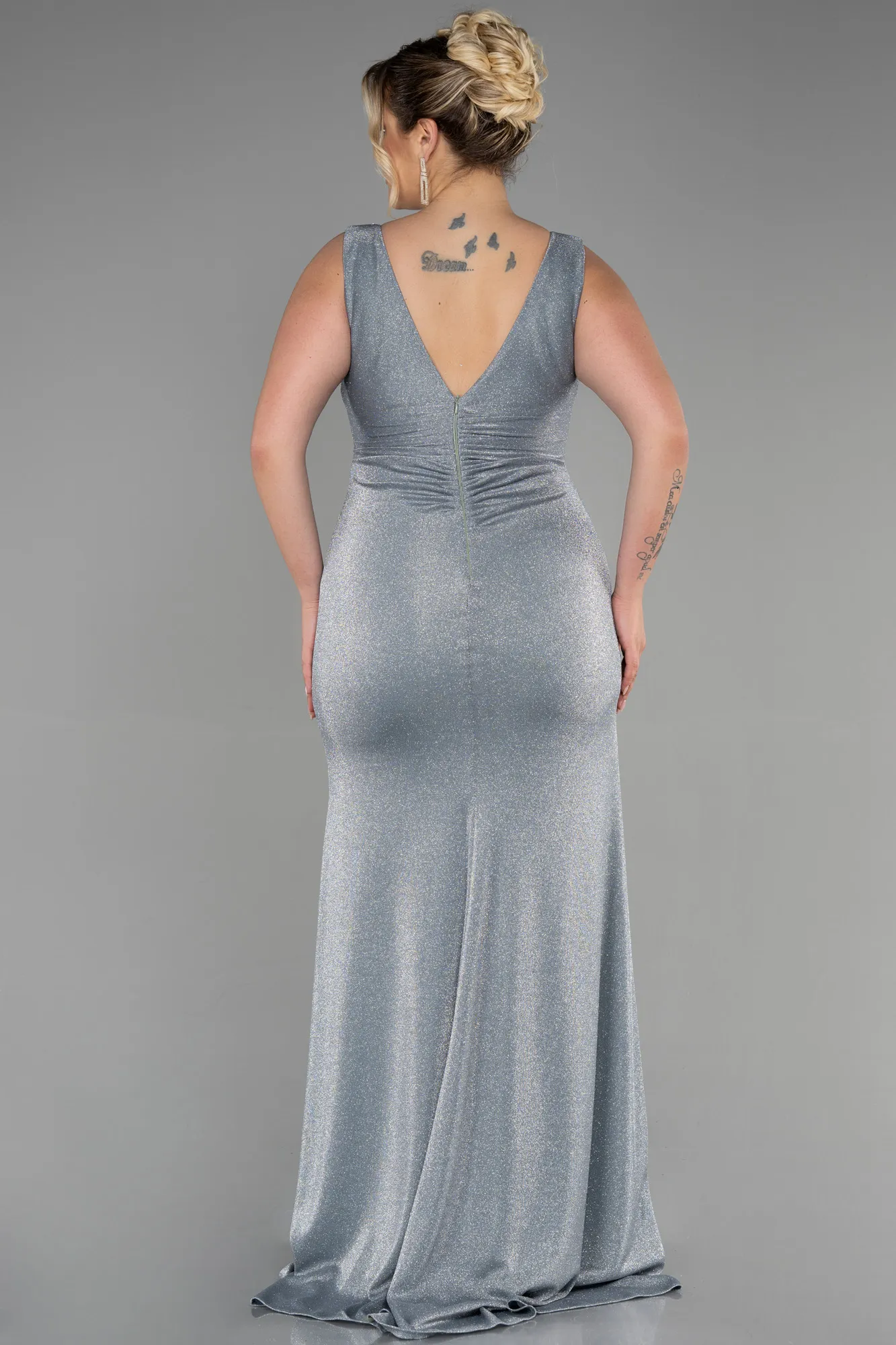Mint-Long Plus Size Evening Dress ABU3439