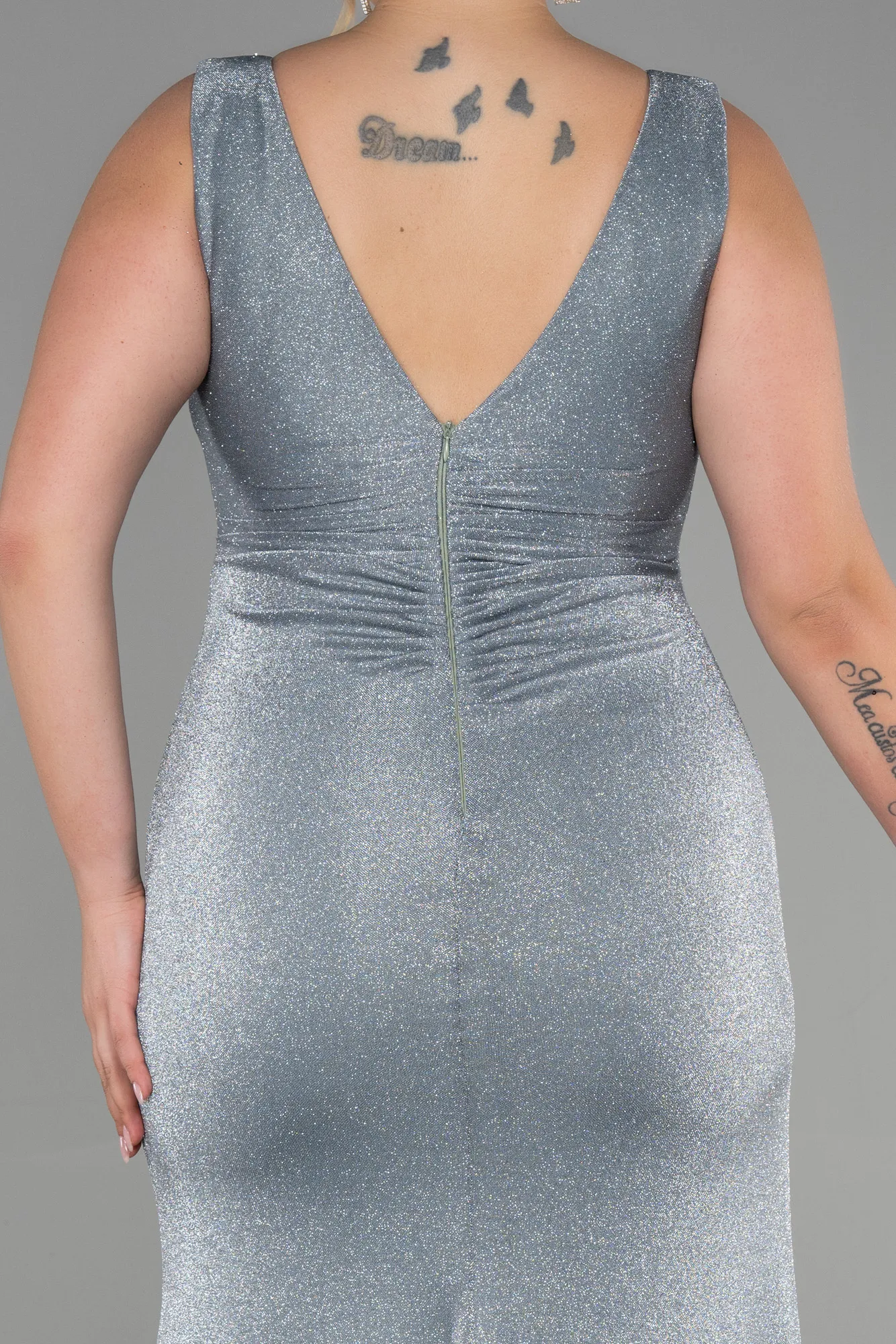 Mint-Long Plus Size Evening Dress ABU3439