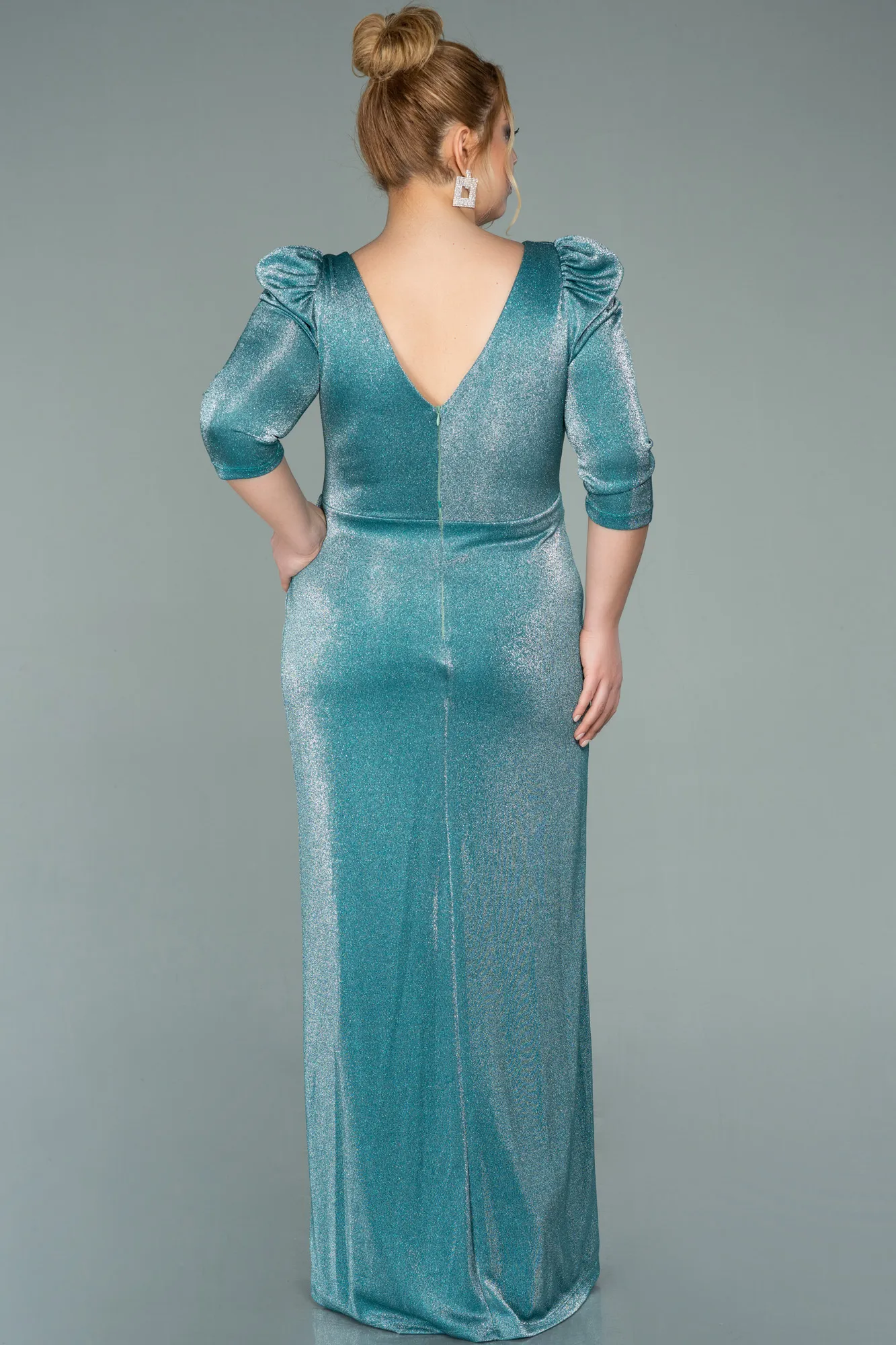 Mint-Long Plus Size Evening Dress ABU3444