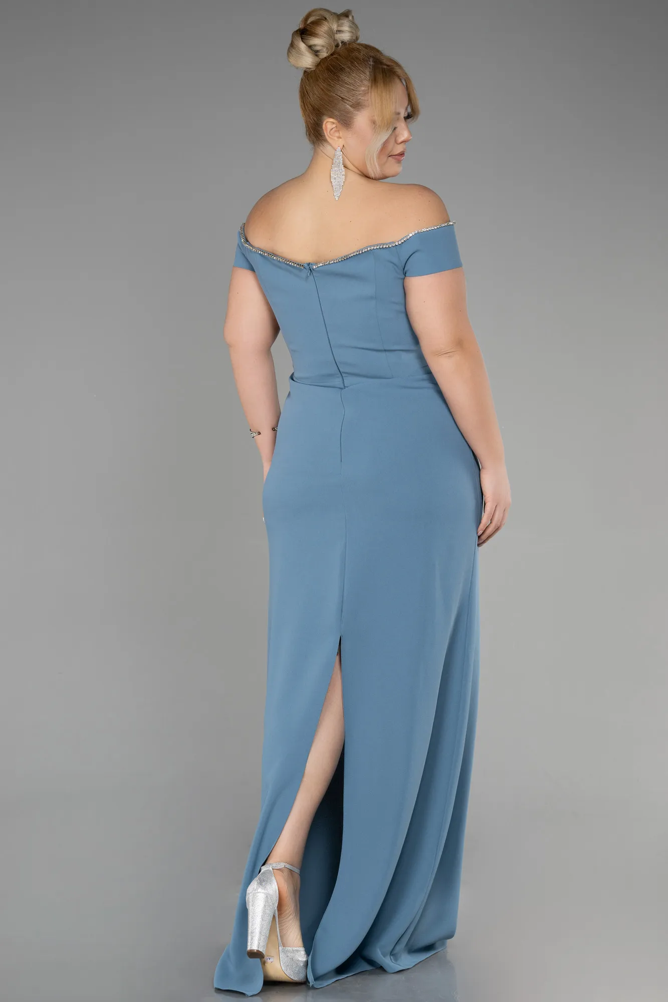 Mint-Long Plus Size Evening Dress ABU3582
