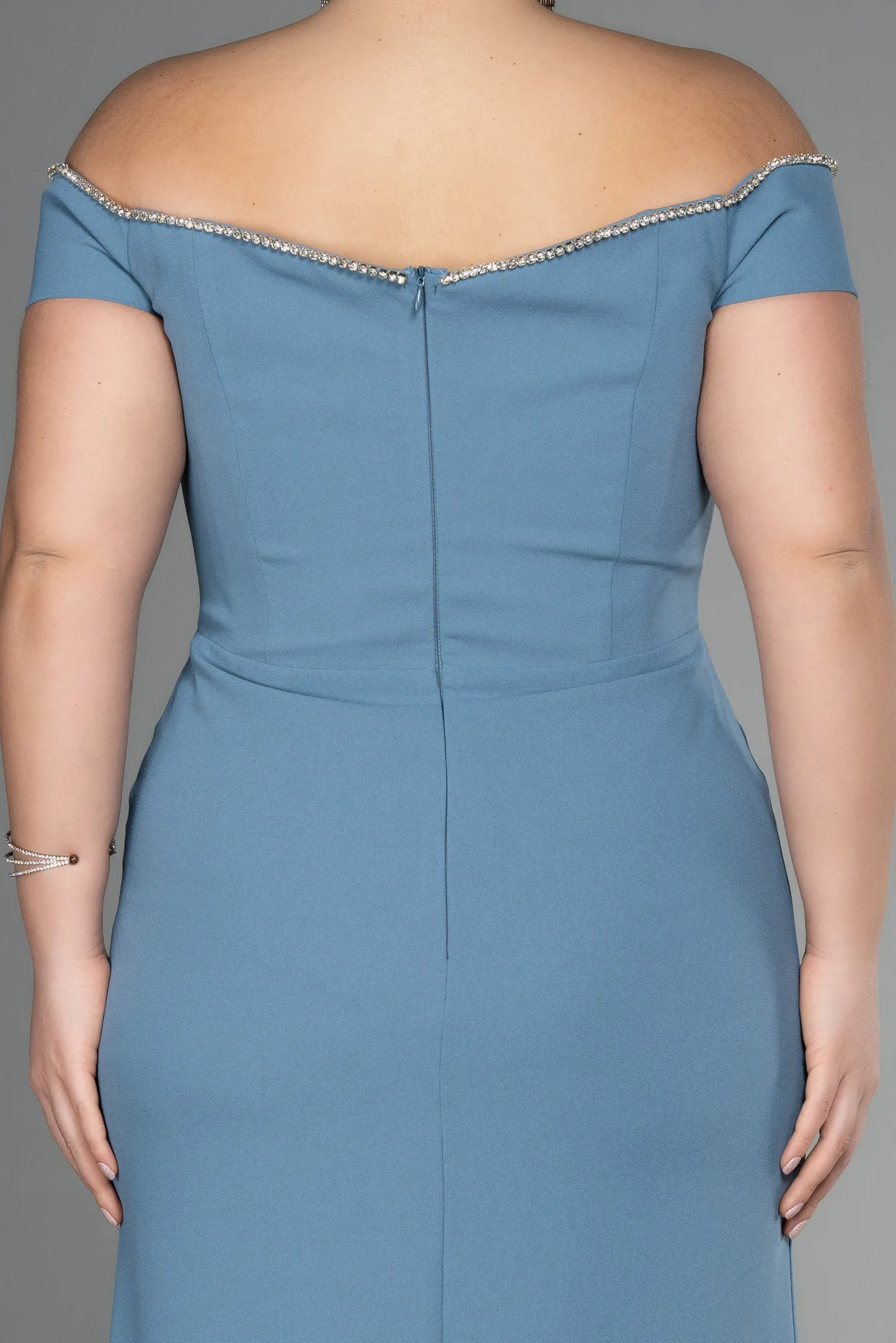 Mint-Long Plus Size Evening Dress ABU3582