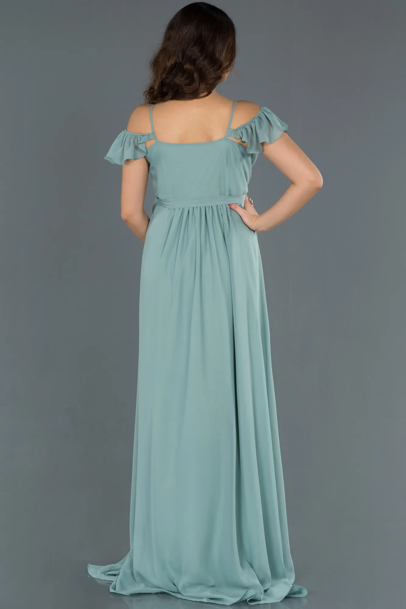 Mint-Long Pregnancy Evening Dress ABU756