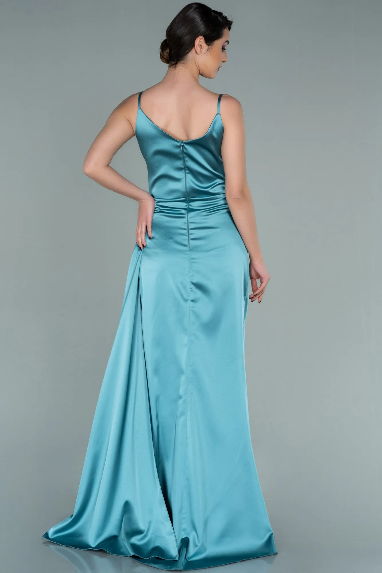 Mint-Long Satin Prom Gown ABU2273