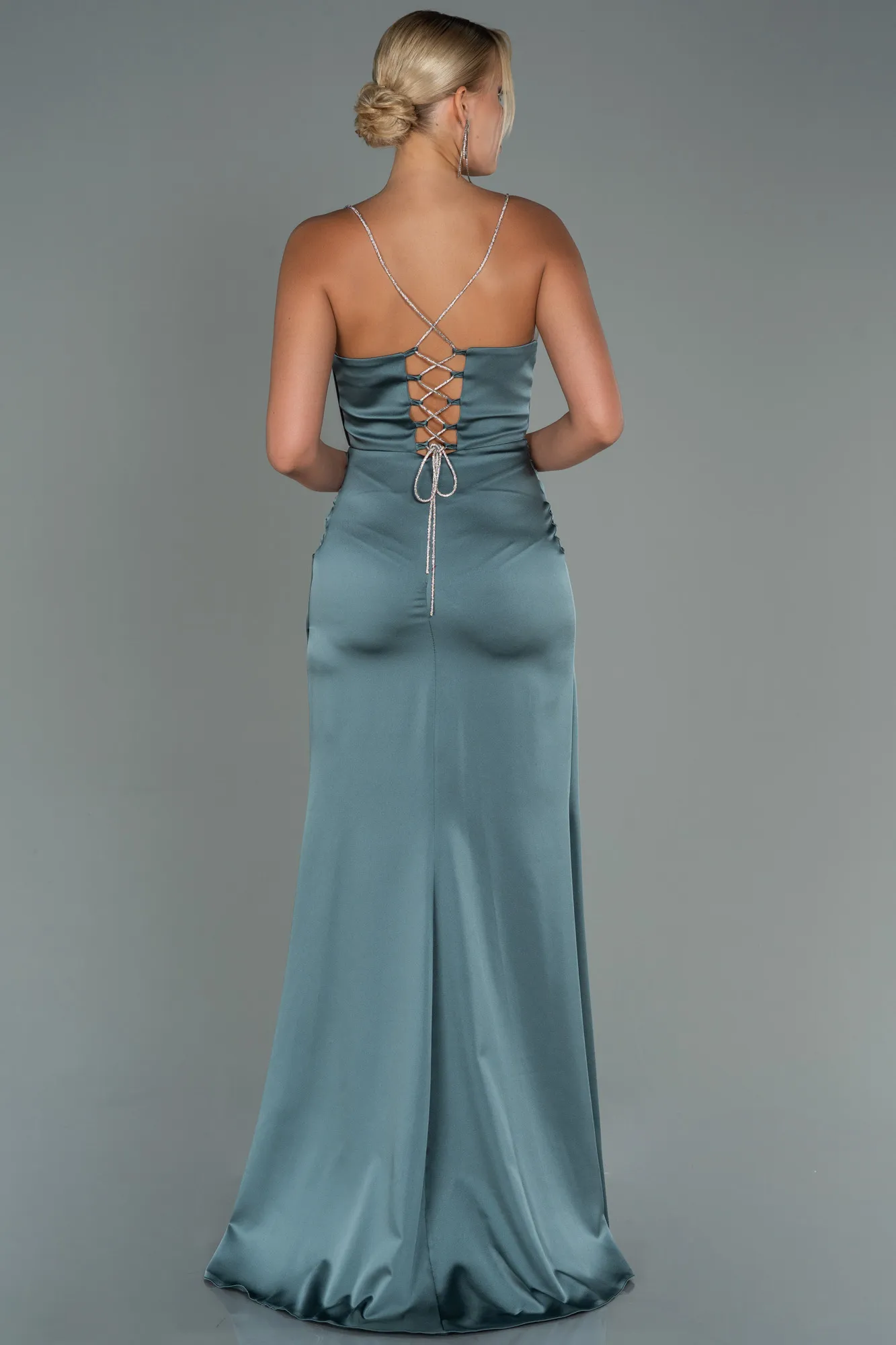 Mint-Long Satin Prom Gown ABU3094
