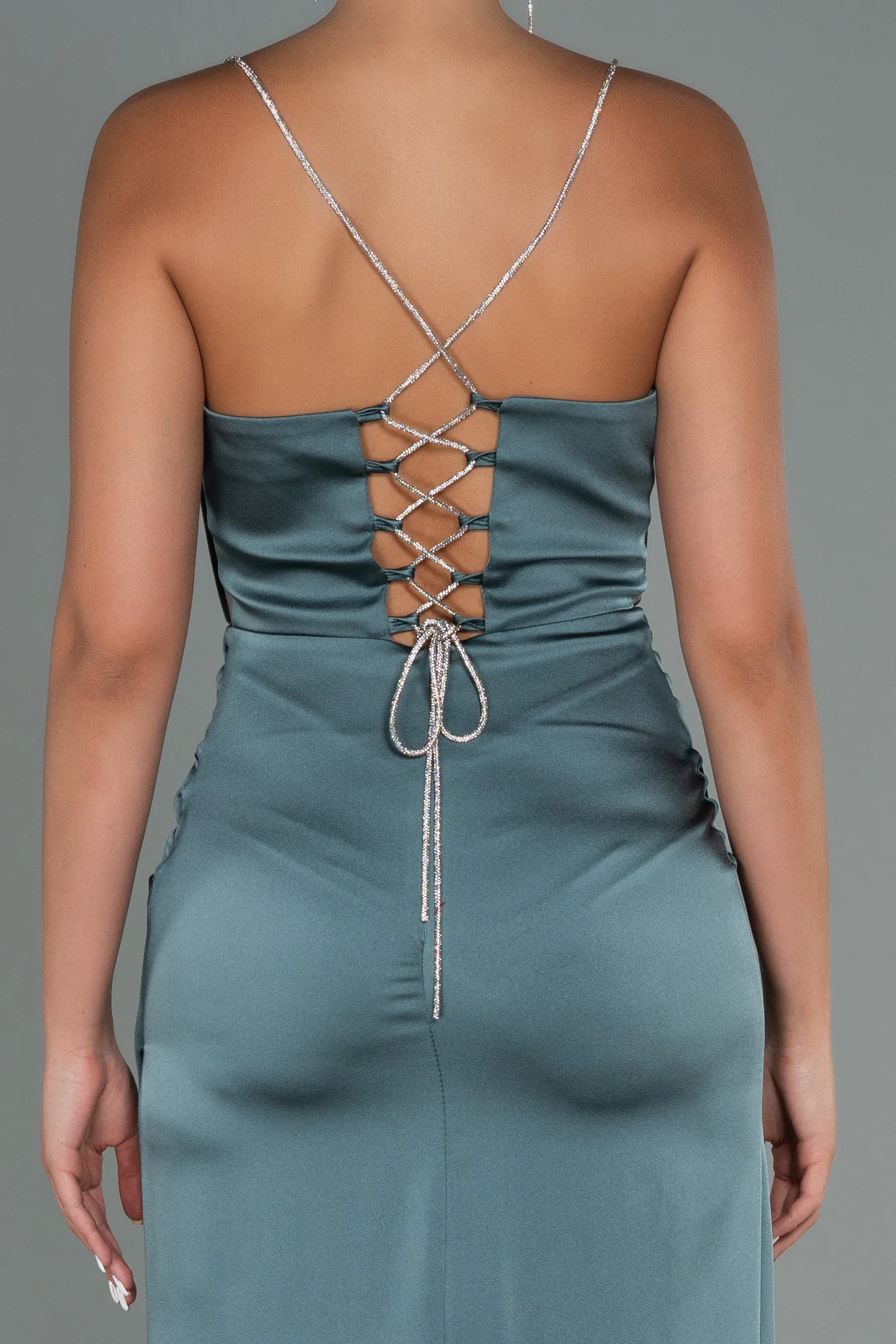 Mint-Long Satin Prom Gown ABU3094