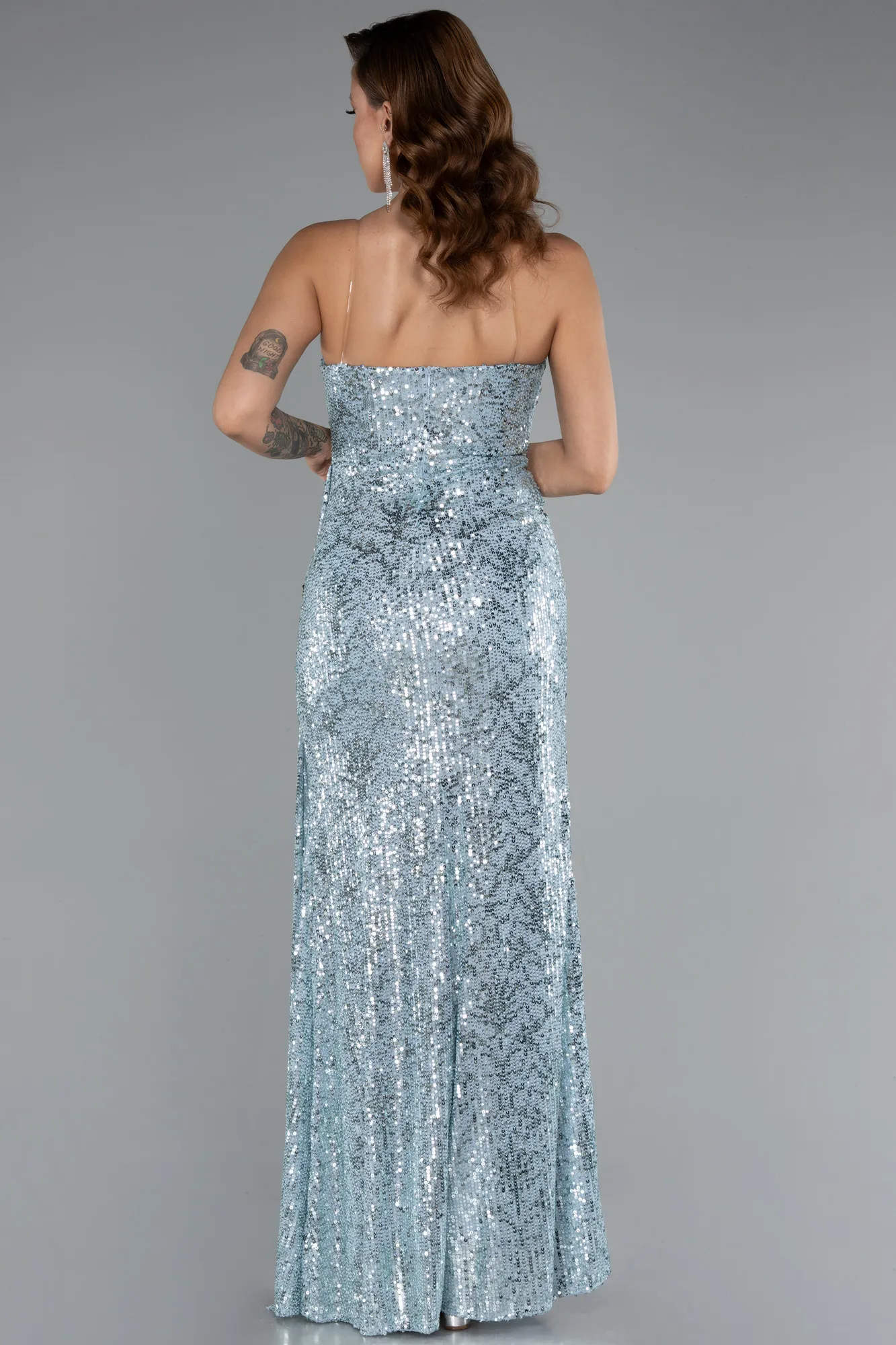 Mint-Long Scaly Evening Dress ABU5167