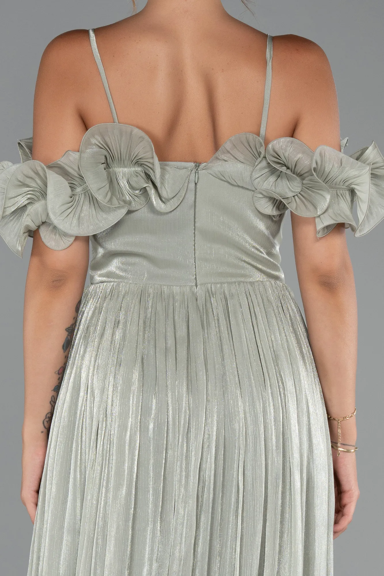 Mint-Midi Chiffon Cocktail Dress ABK2425