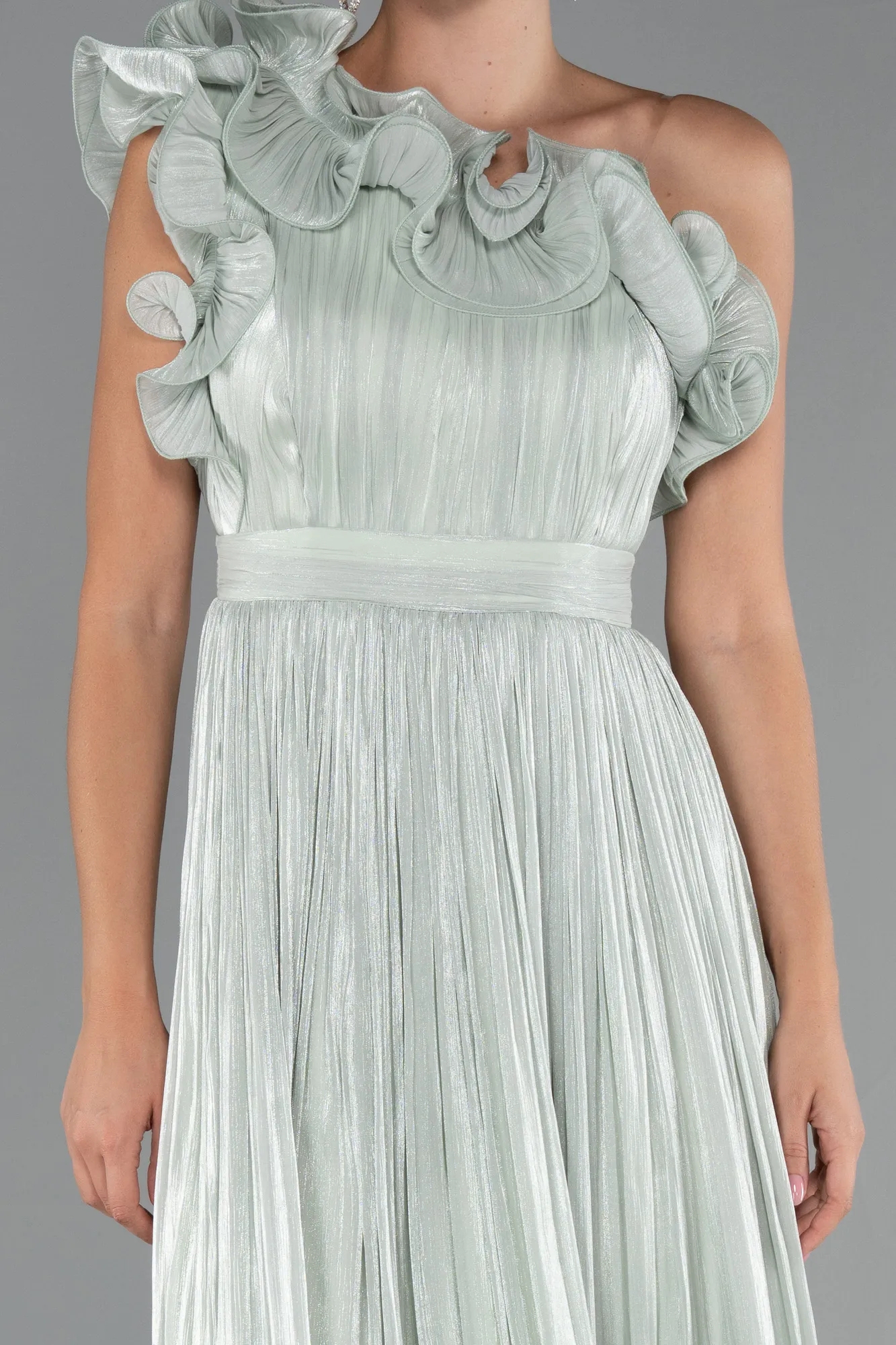 Mint-Midi Chiffon Cocktail Dress ABK2434